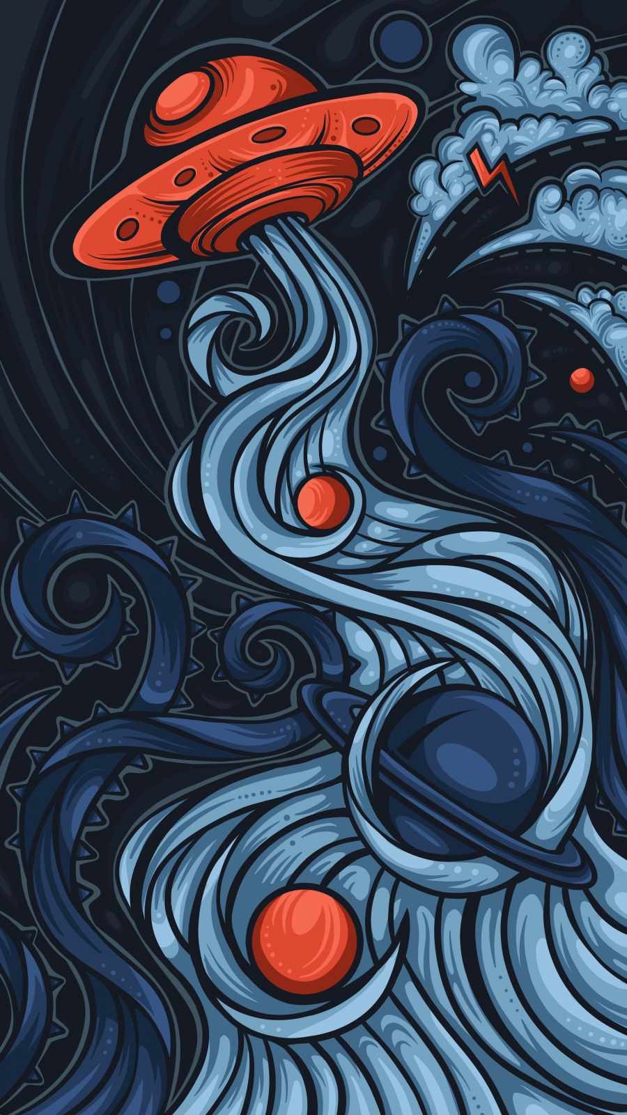 900x1600 Alien UFO Art iPhone Wallpaper, Phone