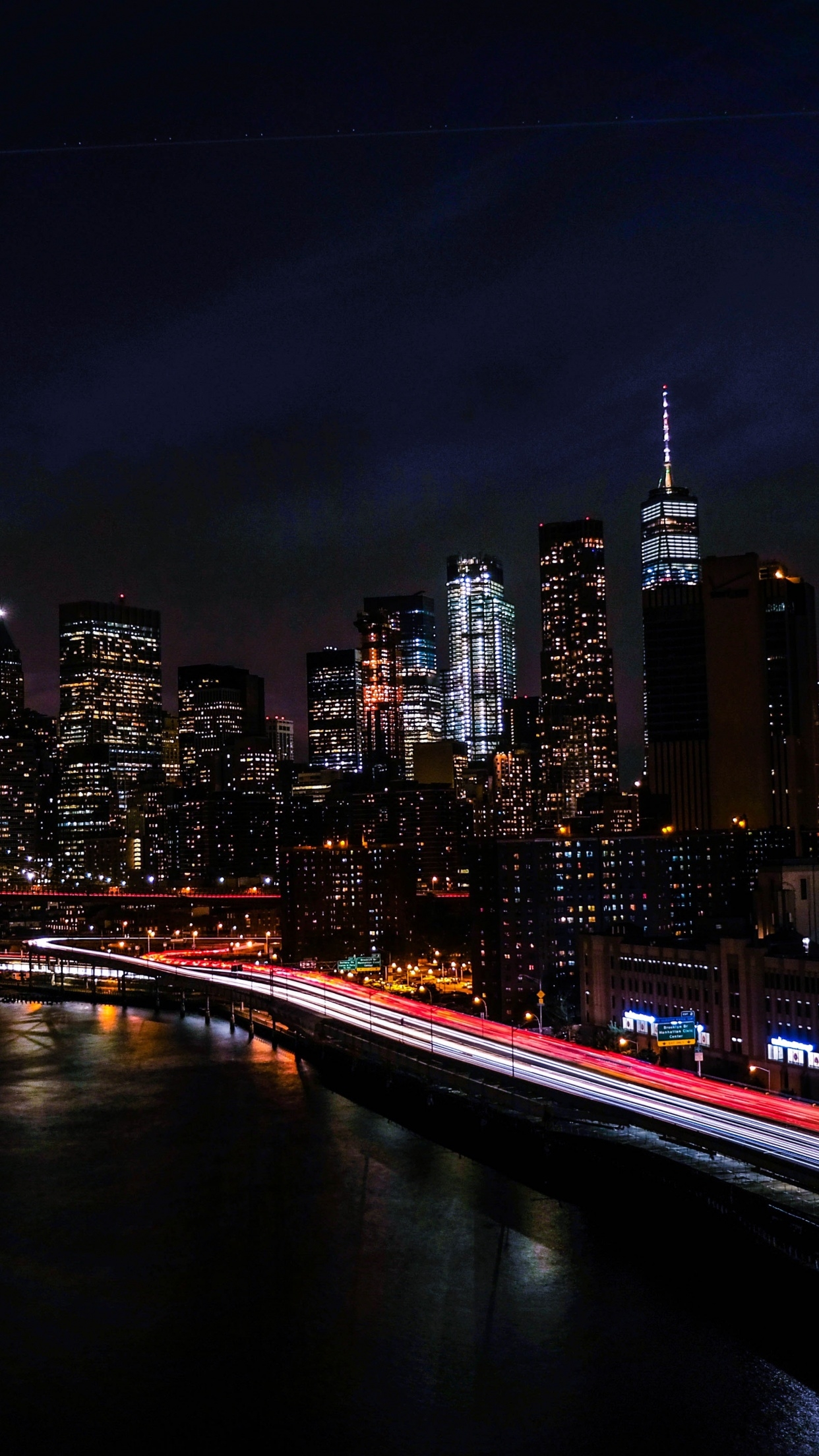 1250x2210 New York City Wallpaper 4K, Night, Cityscape, City lights, Timelapse, World, Phone