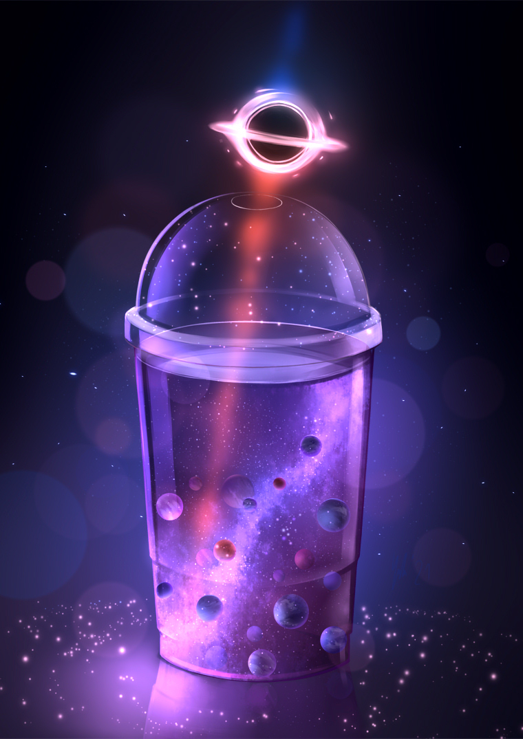 760x1080 Yuh Yuh Galaxy Within Tea I Tried My Hands On Doodling A Rather Simple Ish Cup, While Being Suggested A Straw That Looks Like A Black Hole That Somehow, Phone