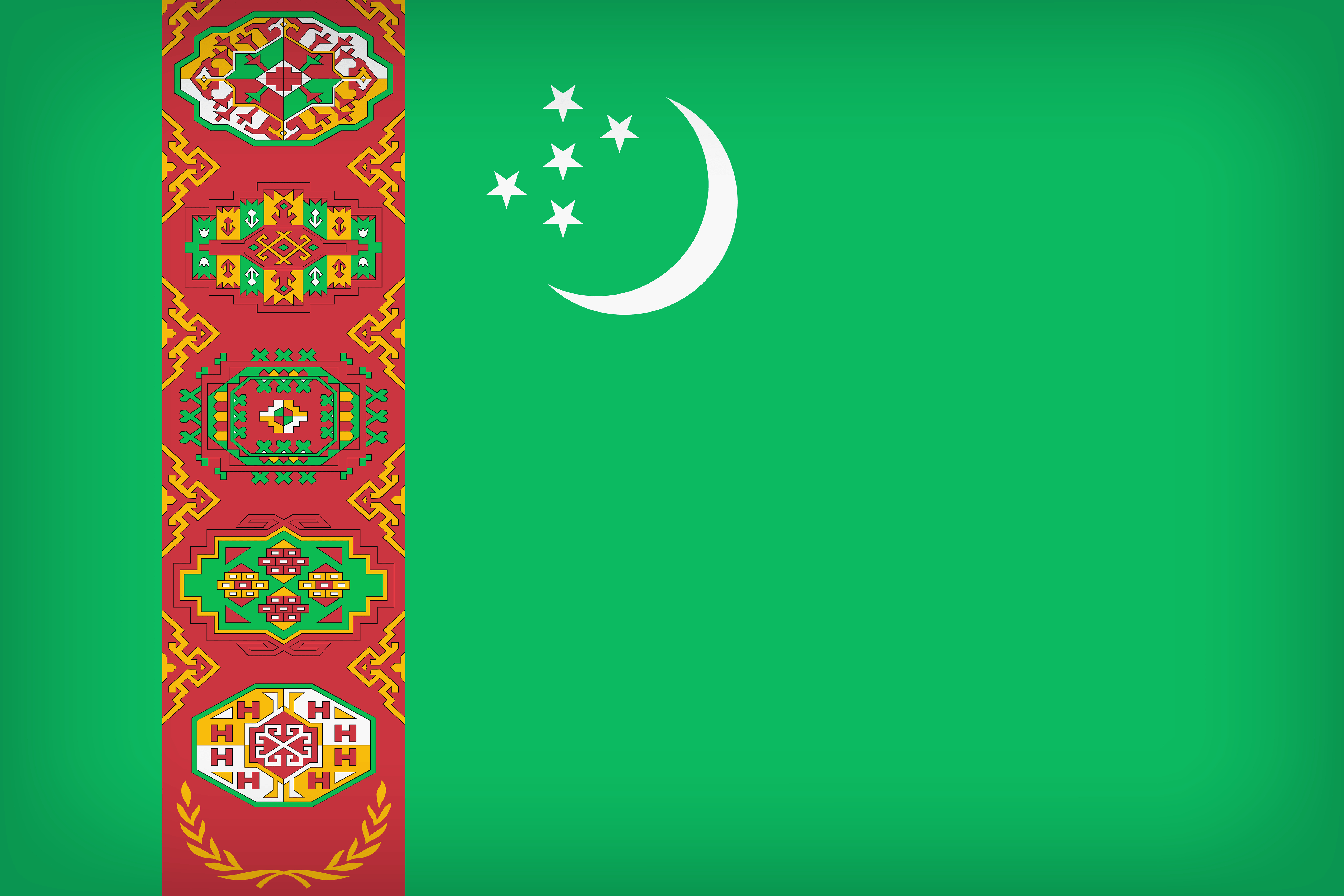 5000x3340 Turkmenistan Large Flag Quality, Desktop