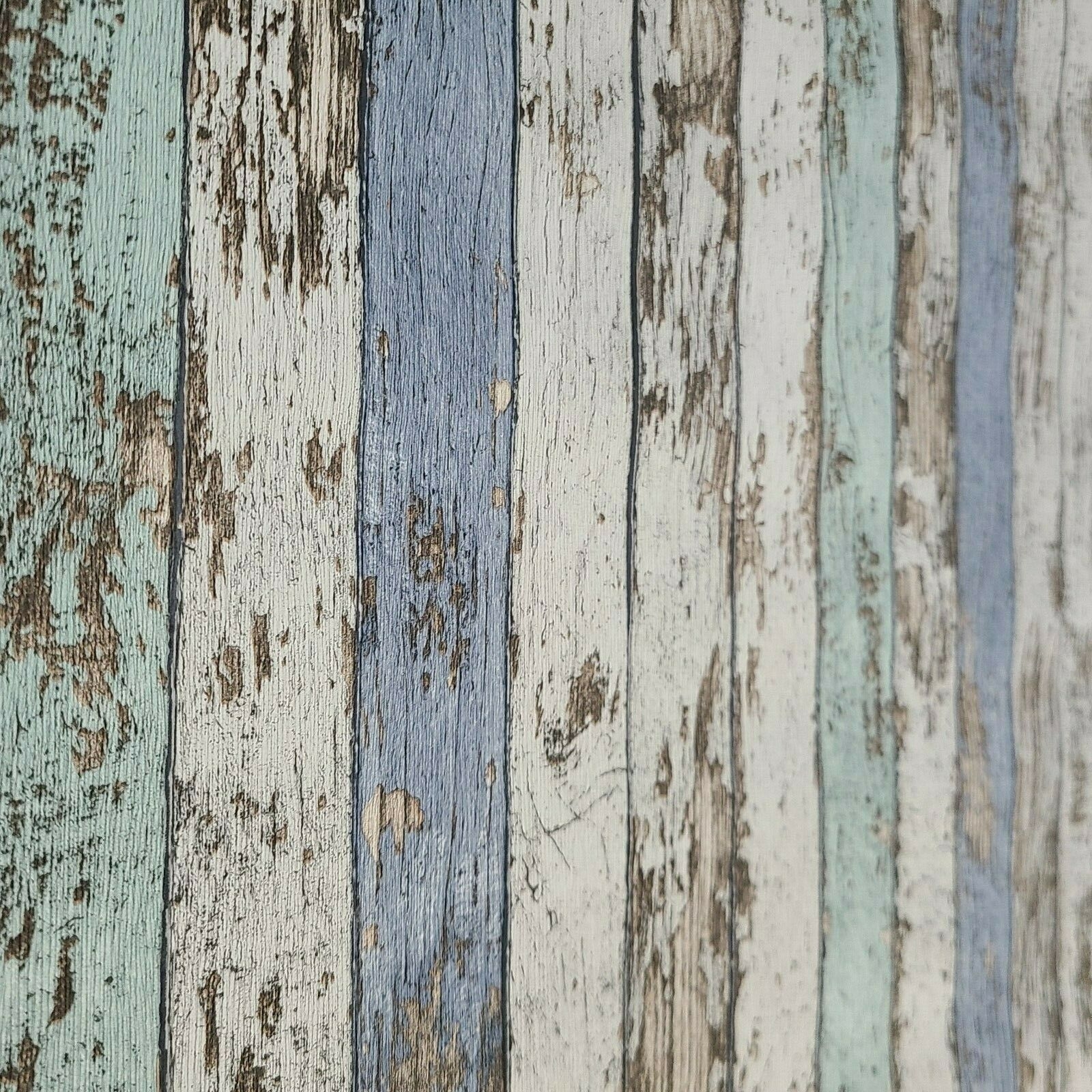 1600x1600 WM95914101 Distressed white blue faux wood planks 3D Wallpaper, Phone