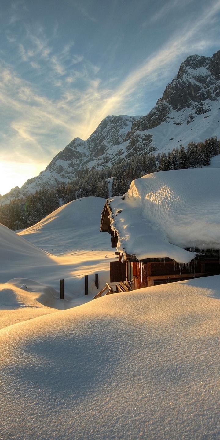 720x1440 Seasons Winter Austria Mountains, Phone