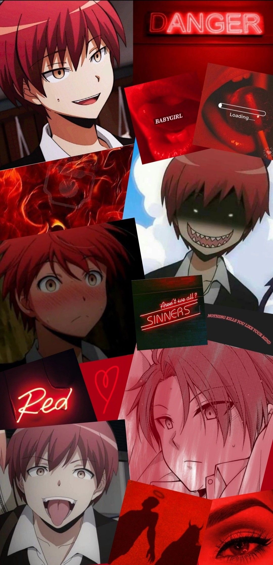 1080x2240 Karma Akabane, Assassination Classroom, red wallpaper, Phone