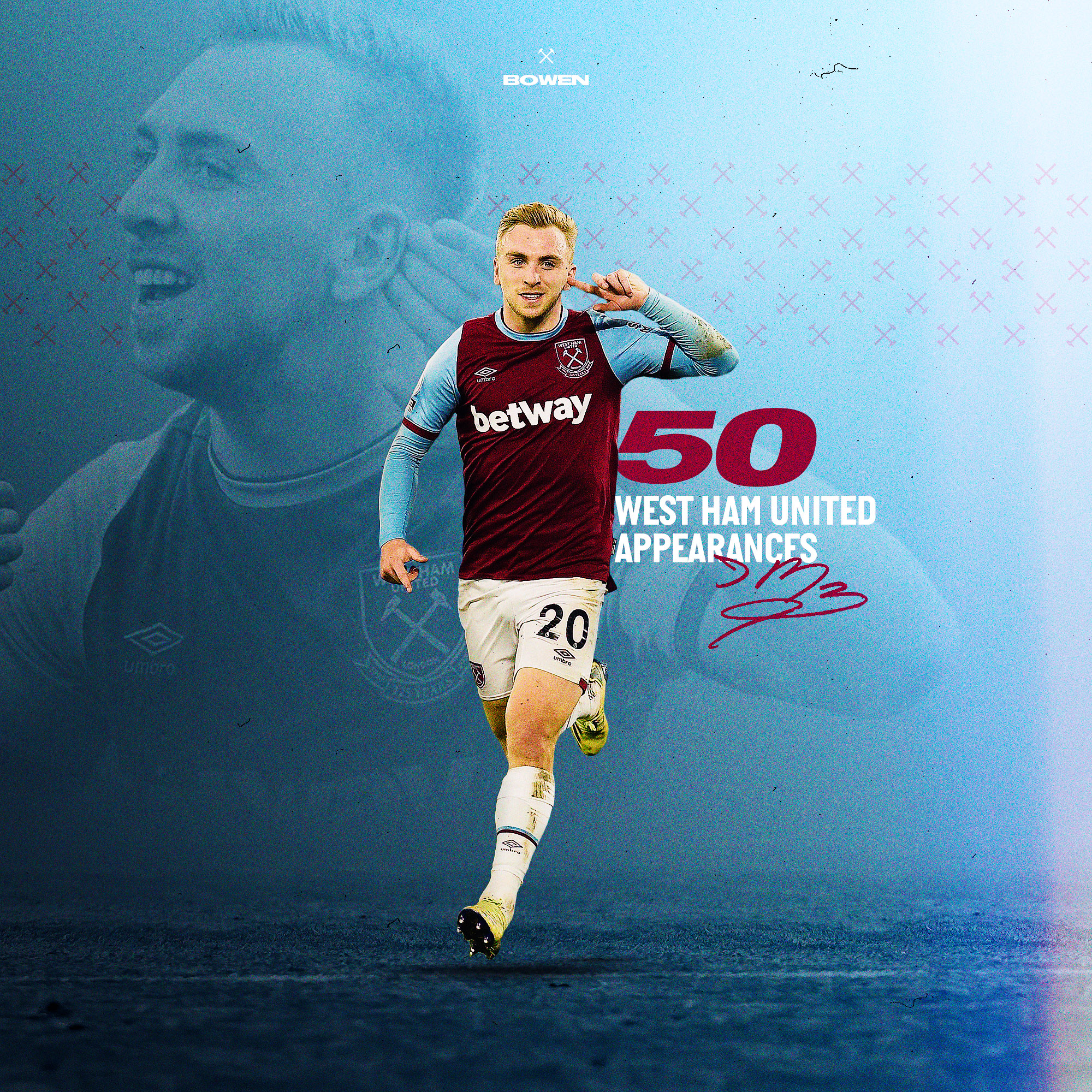 2000x2000 West Ham United Bowen made his 50th appearance for the Club yesterday afternoon ⚡️, Phone