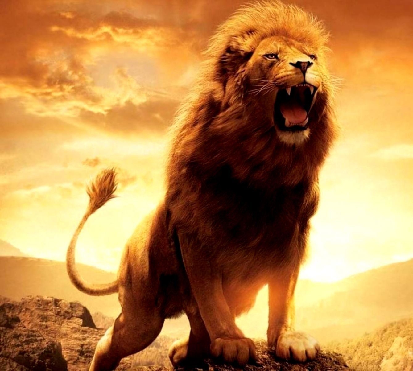 1340x1210 Roaring Wallpaper Lion Pics, Desktop