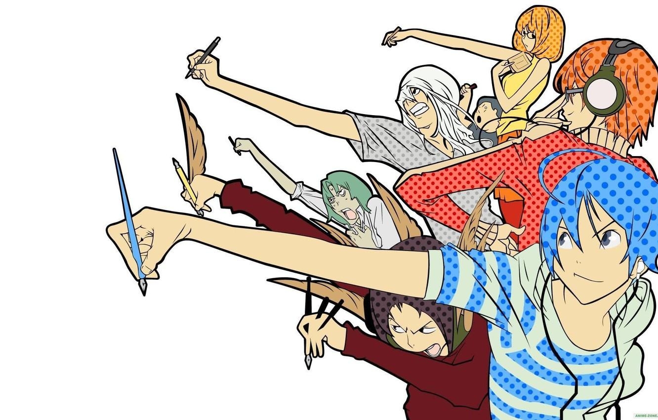 1340x850 Wallpaper Bakuman, Akito Takagi, Niidzuma Agee, Takuro Nakai, Yuriko, Desktop