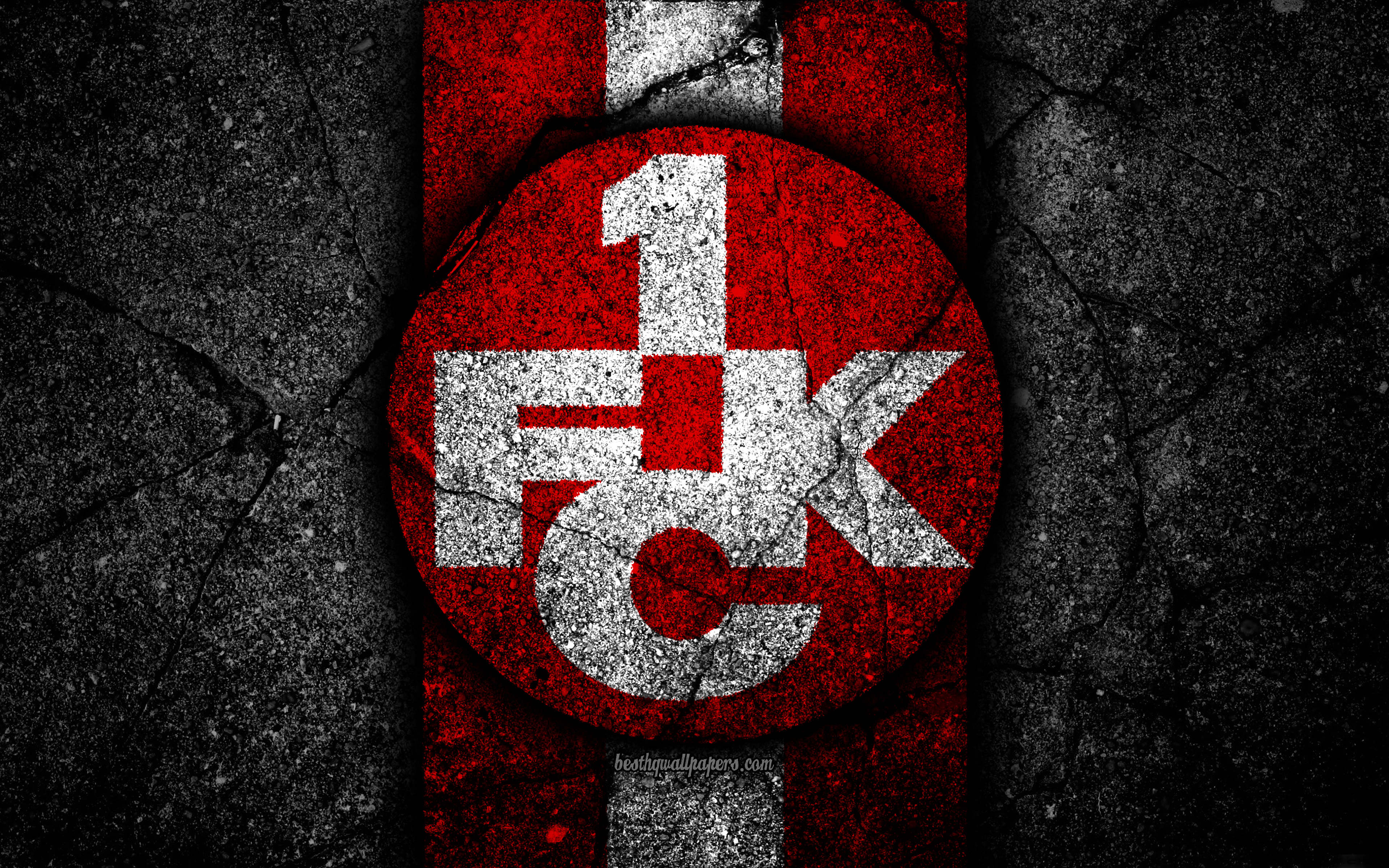 3840x2400 Download wallpaper Kaiserslautern FC, 4k, grunge, logo, Bundesliga creative, German football team, black stone, Kaiserslautern, emblem, asphalt texture, Germany, FC Kaiserslautern for desktop with resolution. High Quality HD picture, Desktop