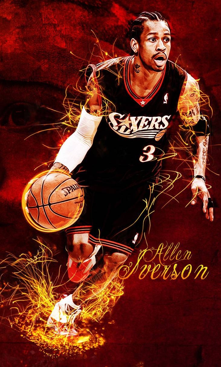 740x1220 Allen Iverson 76ers Wallpaper, Phone