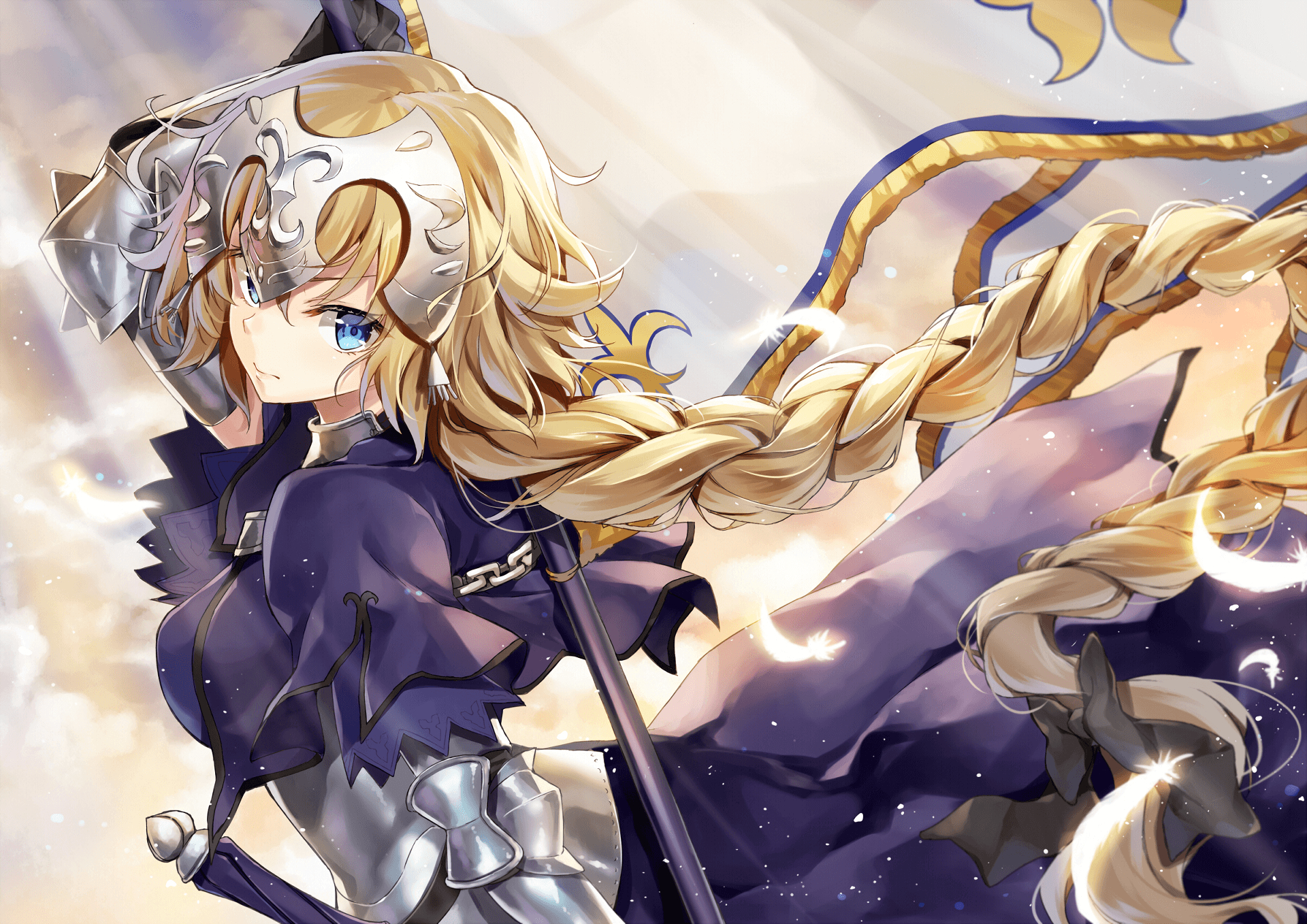 1920x1360 Wallpaper Jeanne D'arc, Blonde, Braid, Cape, Fate Grand Order, Desktop