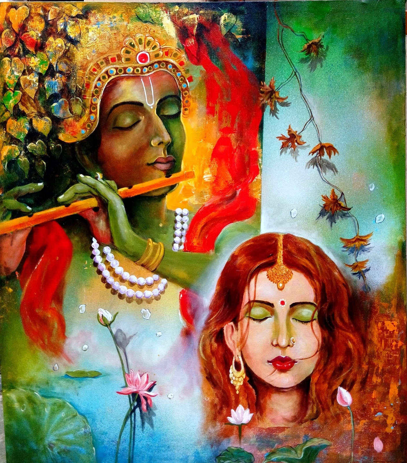 1410x1600 Radha Krishna love painting poster wallpaper. HD, Phone