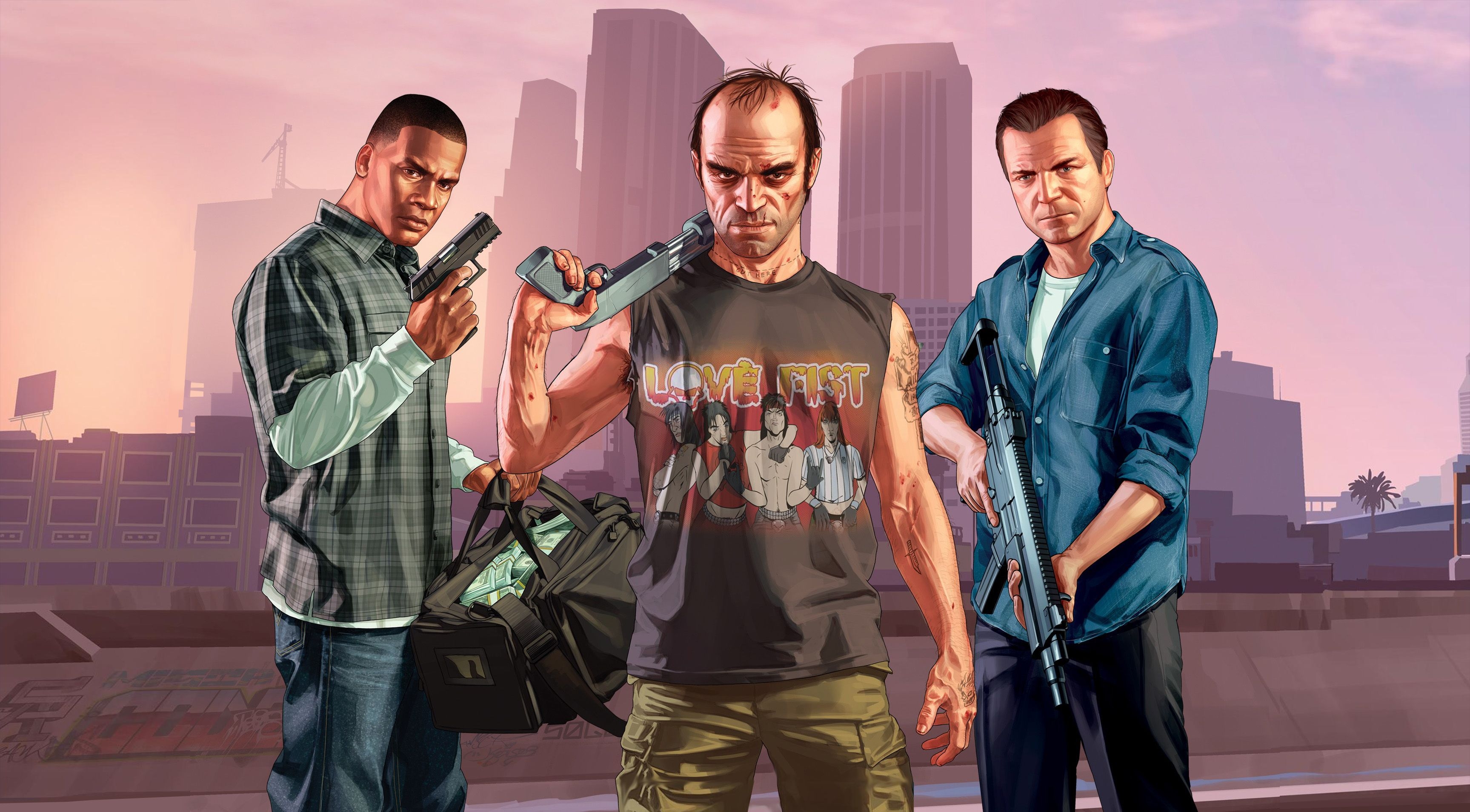 3460x1910 Gta 5 Franklin Michael Trevor 4k, HD Games, 4k Wallpaper, Image, Background, Photo and Picture, Desktop