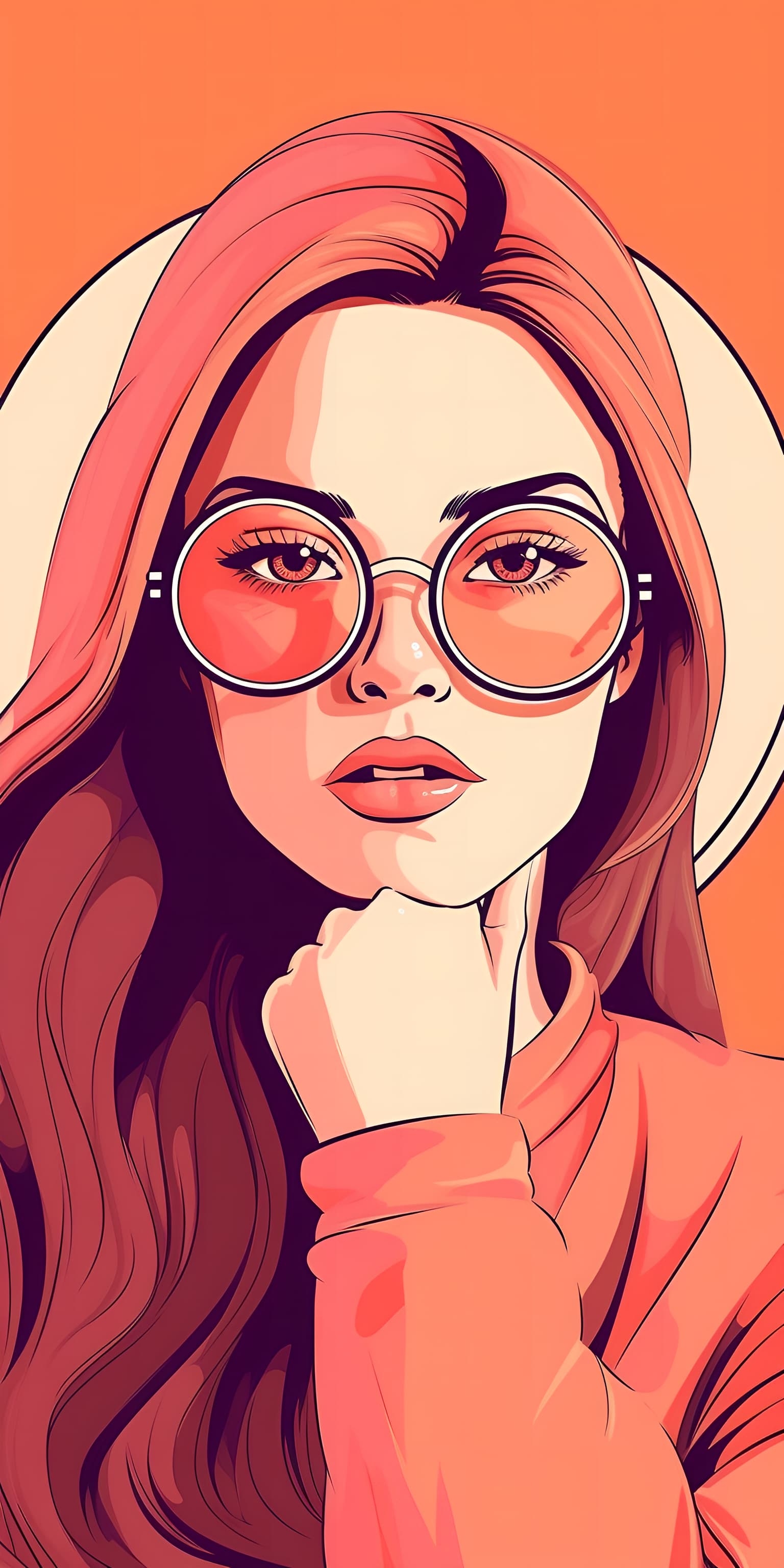 1540x3080 Vector Girl, Phone