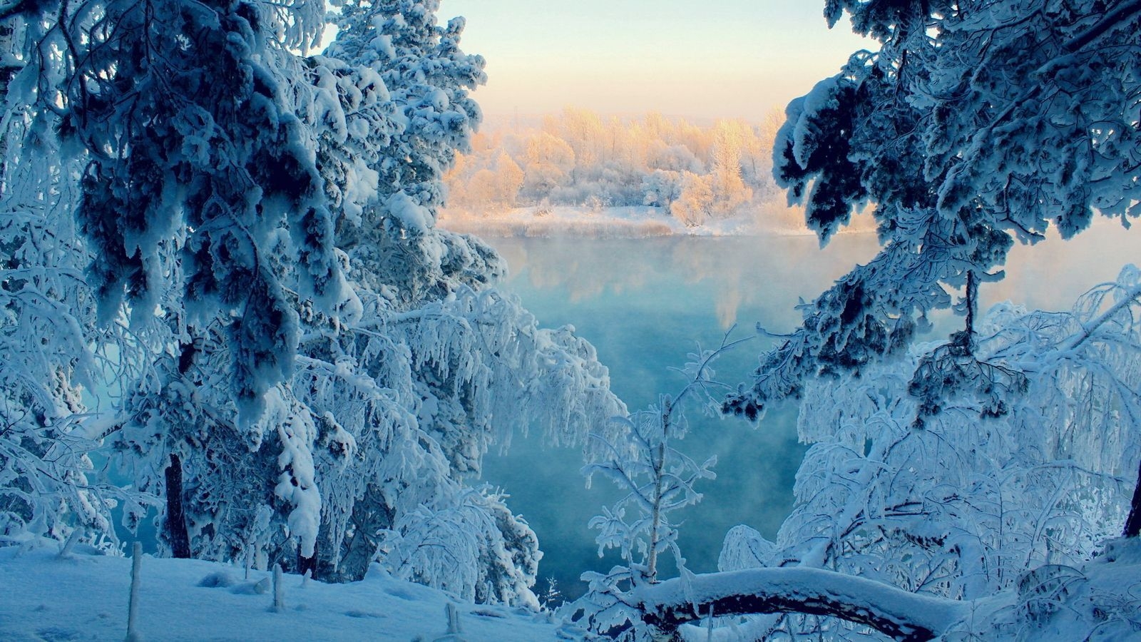 1600x900 Aesthetic Winter Wallpaper Blue, Desktop