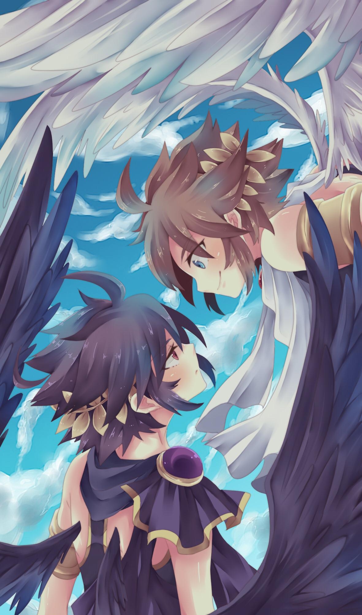 1190x2010 Dark Pit Icarus Anime Image Board, Phone