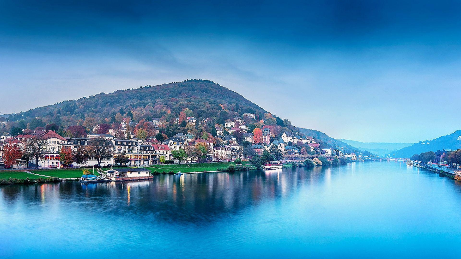 1920x1080 Photo Germany Heidelberg Mountains Coast Rivers Marinas, Desktop