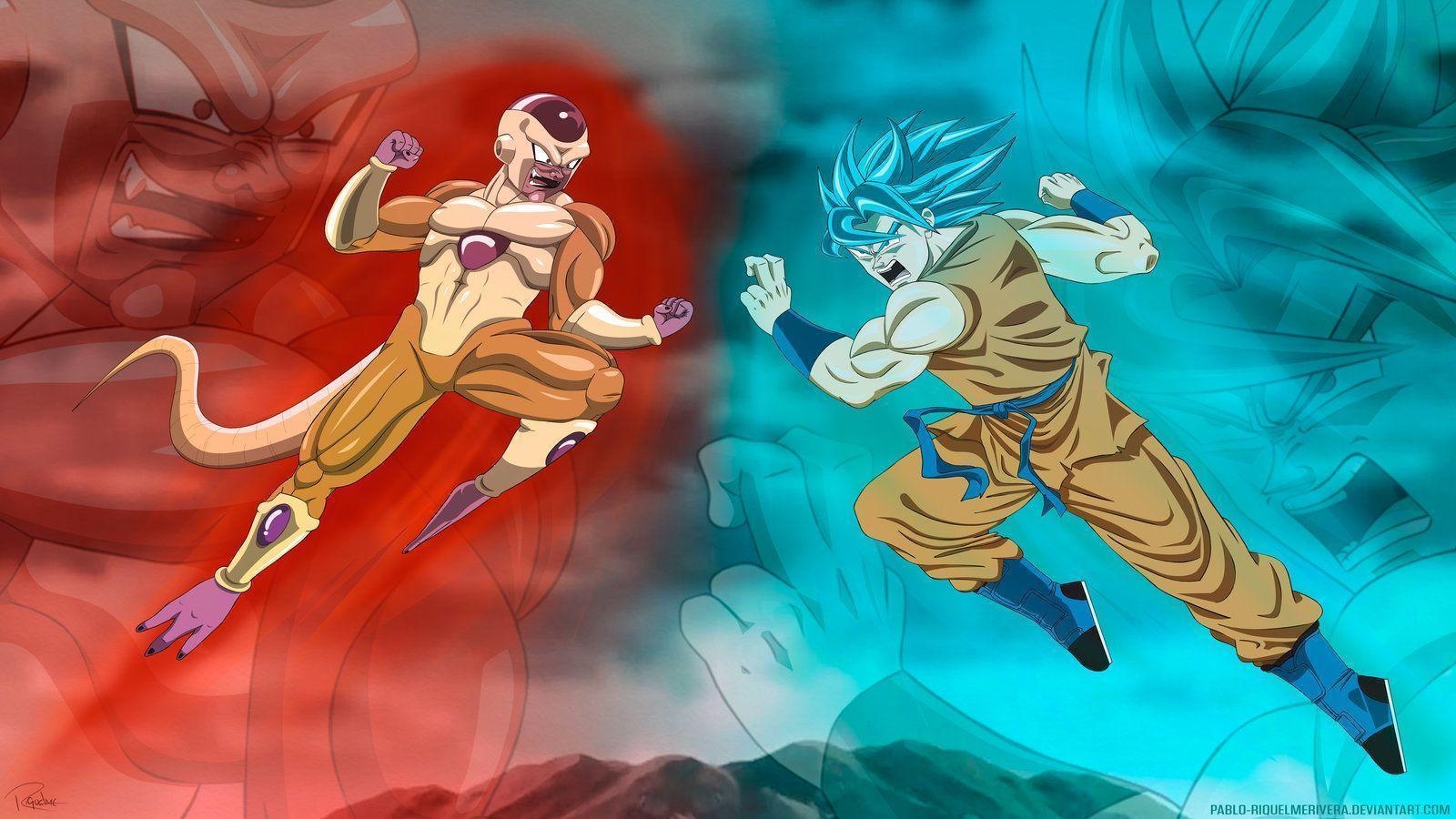 1600x900 Golden Frieza Vs Goku Super Saiyan God By Pablo RiquelmeRivera, Desktop