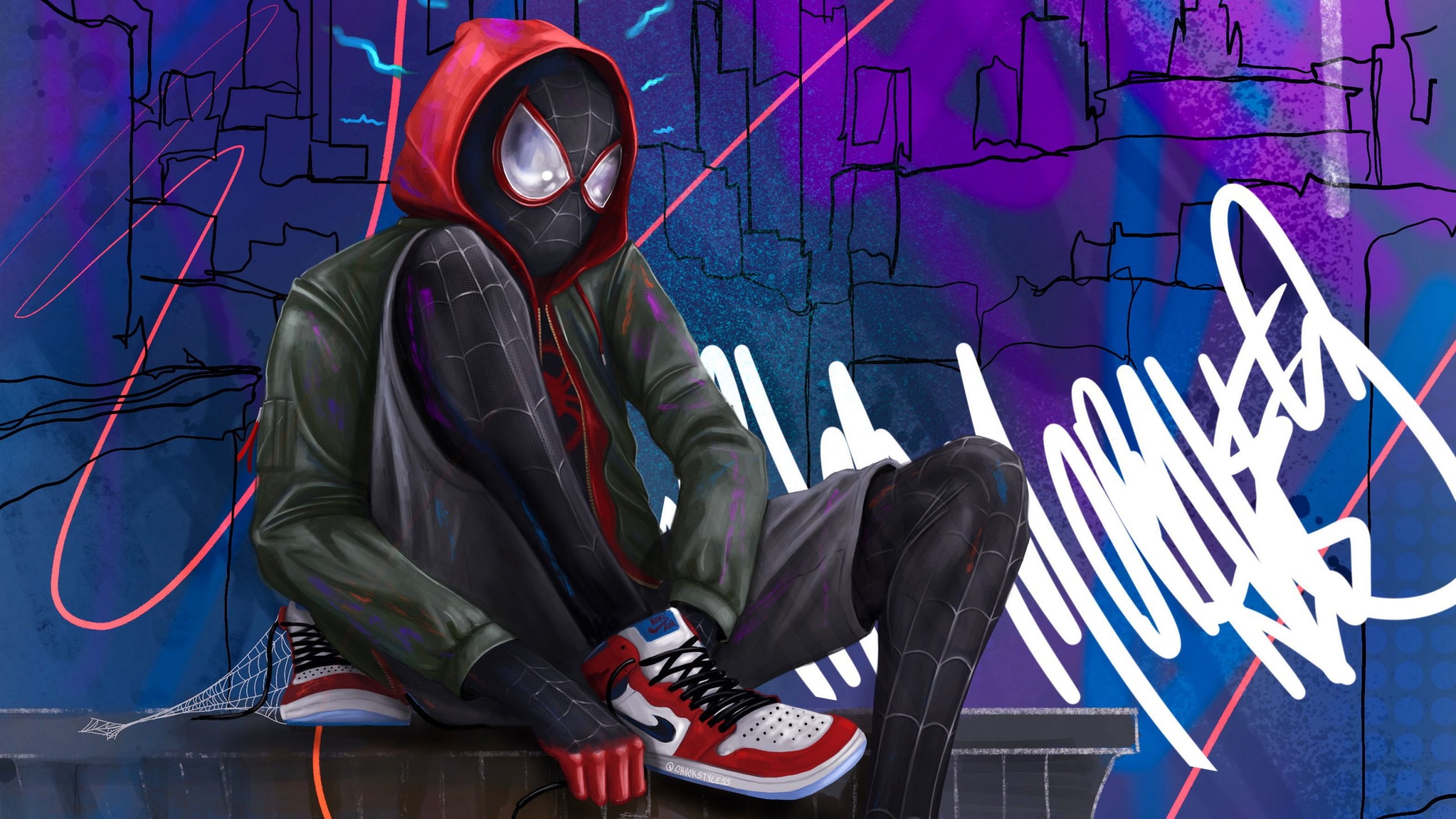 2560x1440 Wallpaper Movie, Spider Man Into The Spider Verse, Marvel, Desktop