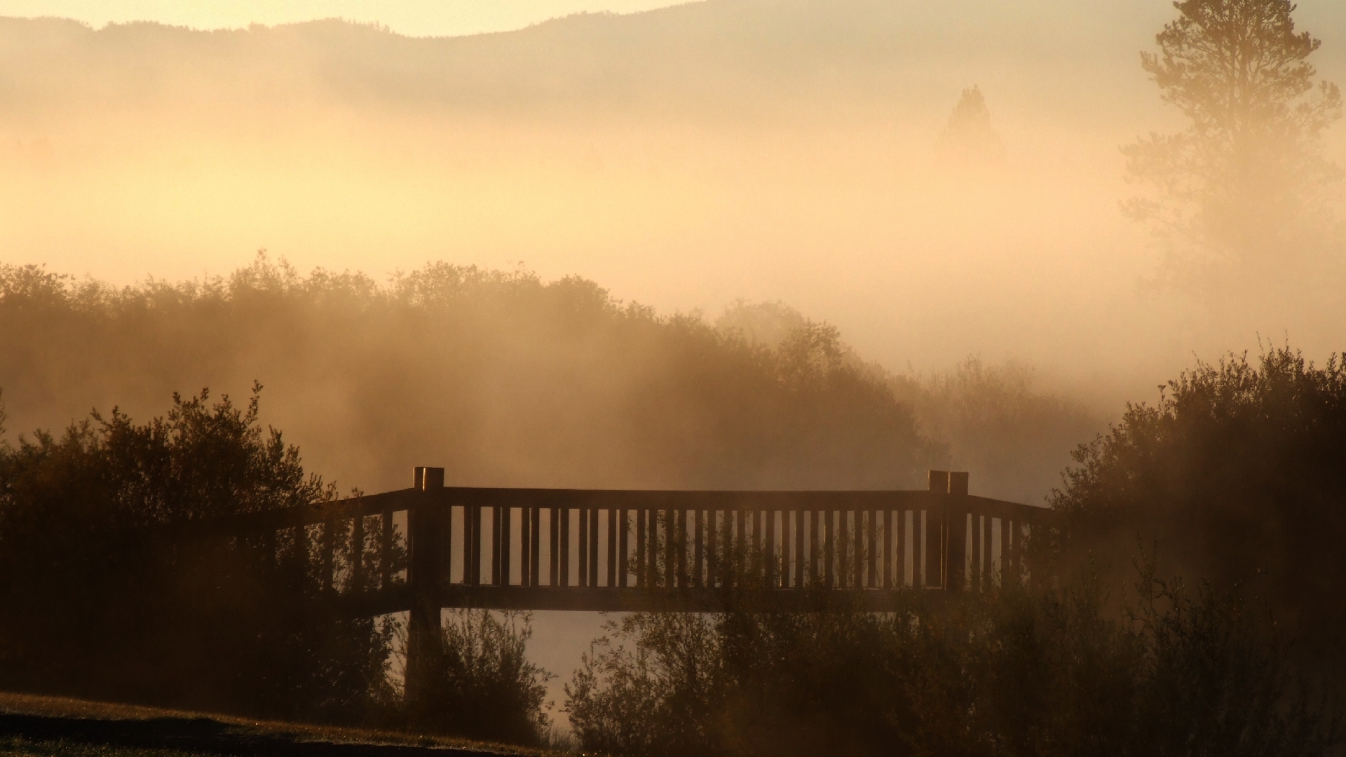 1920x1080 Bridge in mist wallpaper. Bridge in mist, Desktop