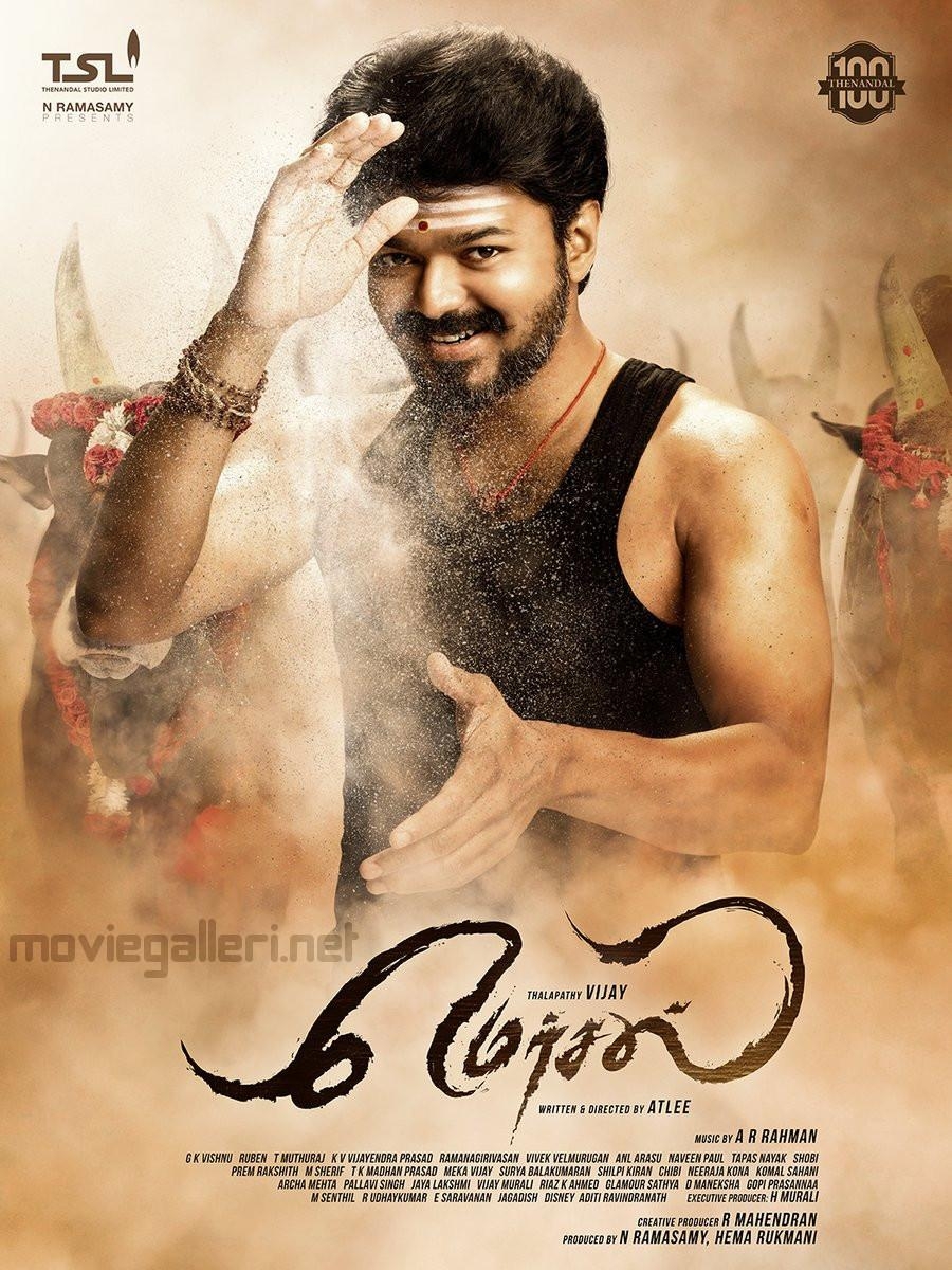 900x1200 Vijay Mersal First Look Poster. Vijay 61. Atlee. New Movie Posters, Phone