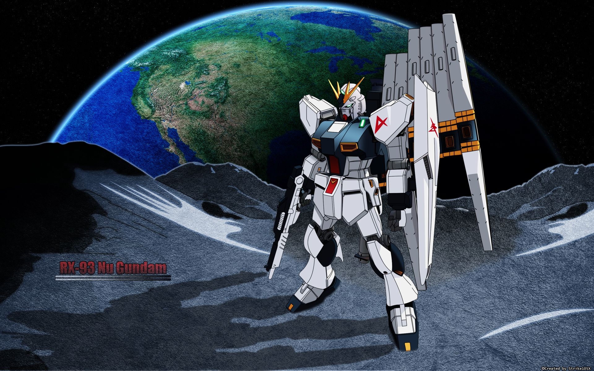 1920x1200 Mobile Suit Gundam Century Wallpaper: Nu Gundam Stands, Desktop