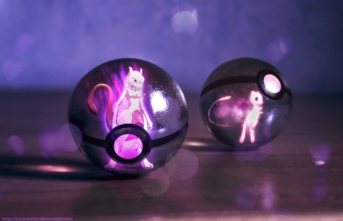 1120x720 Mew and Mewtwo into pokeballs. Mew, Desktop