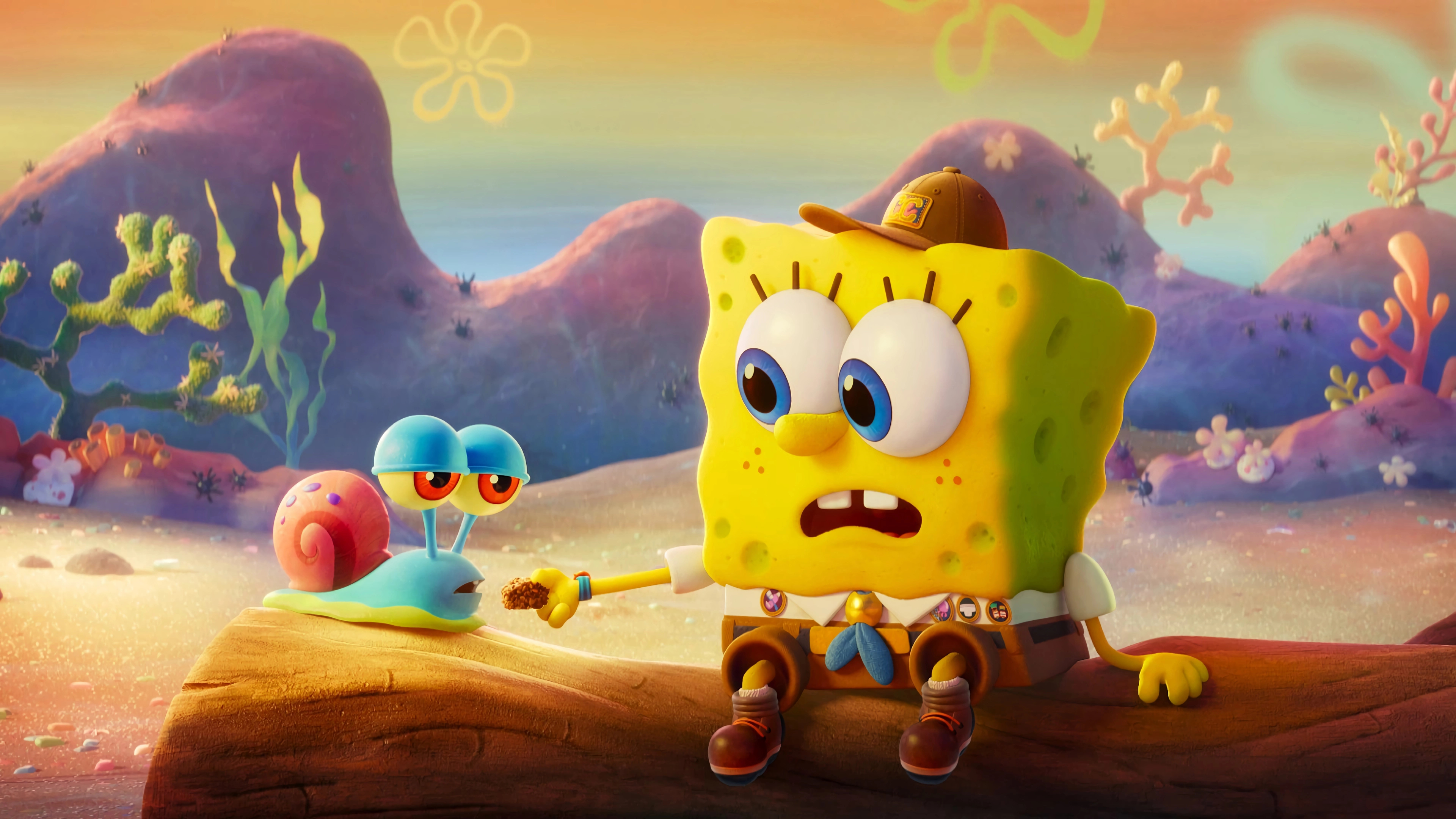 3840x2160 SpongeBob & Gary 4k Ultra HD Wallpaper, Desktop