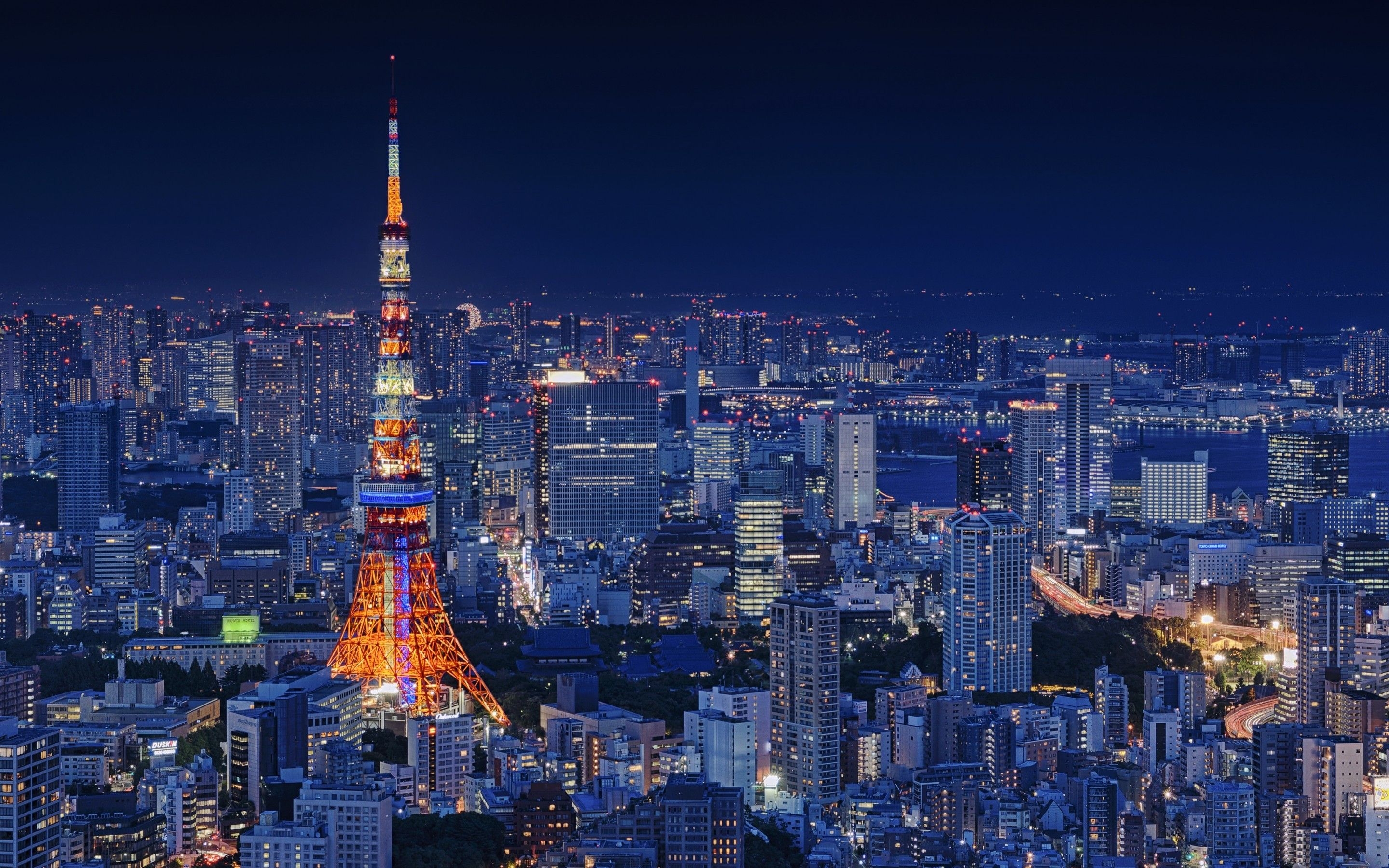 2880x1800 Download  Japan Tokyo, Night, Cityscape, Buildings, Desktop