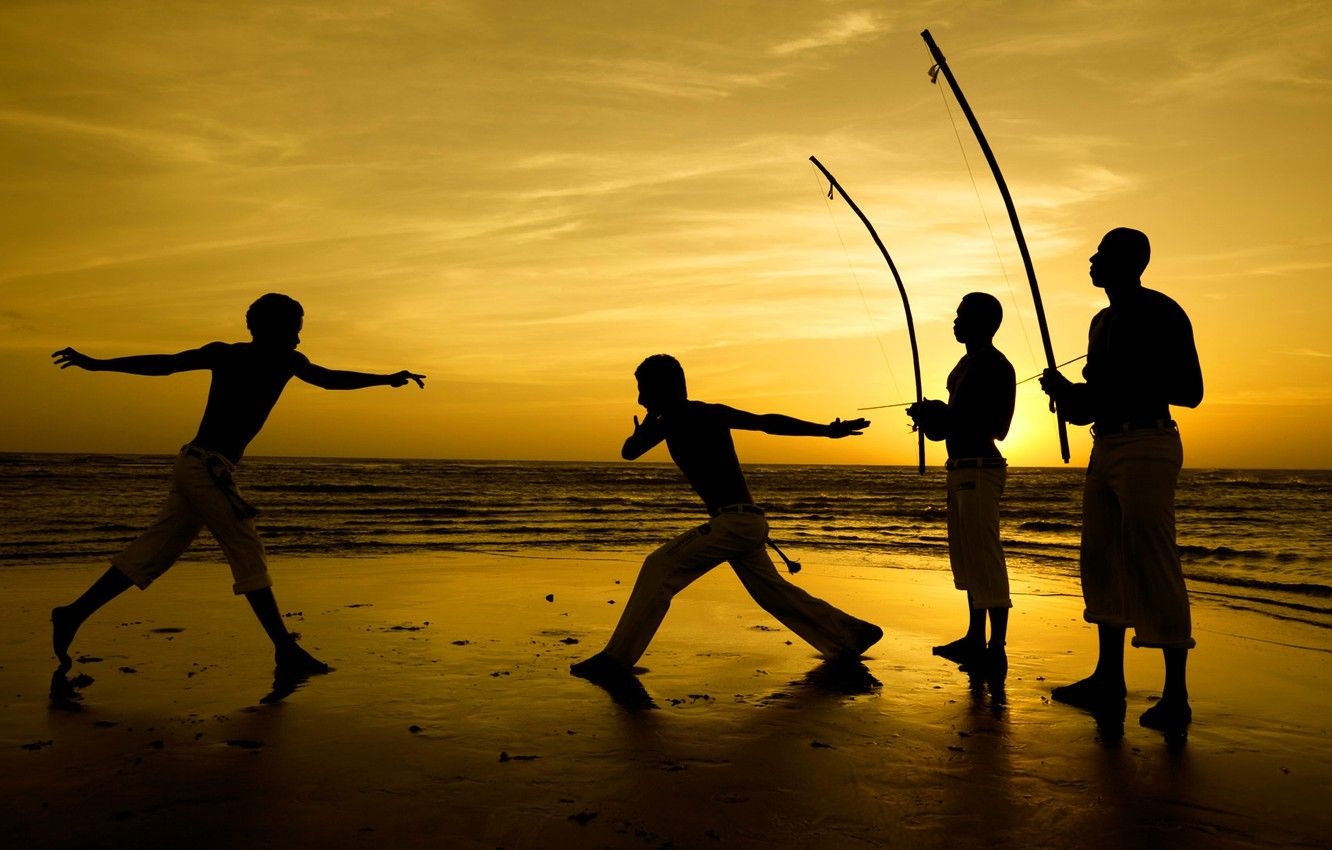 1340x850 Wallpaper beach, Brazil, Ceará, capoeira, martial arts, Desktop