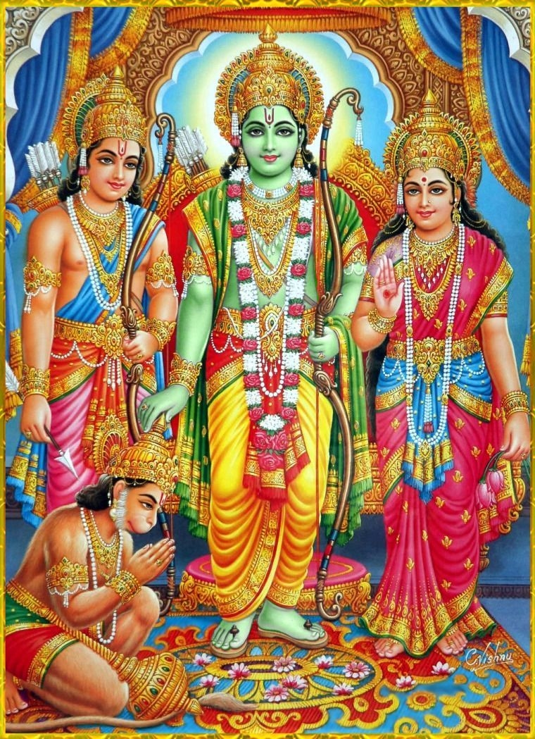 760x1050 ☀ SITA RAM LAKSHMAN HANUMAN ☀ O King Pariksit, anyone who aurally receives the narrations concerning the characteristics o. Lord rama image, Hanuman, Hindu art, Phone