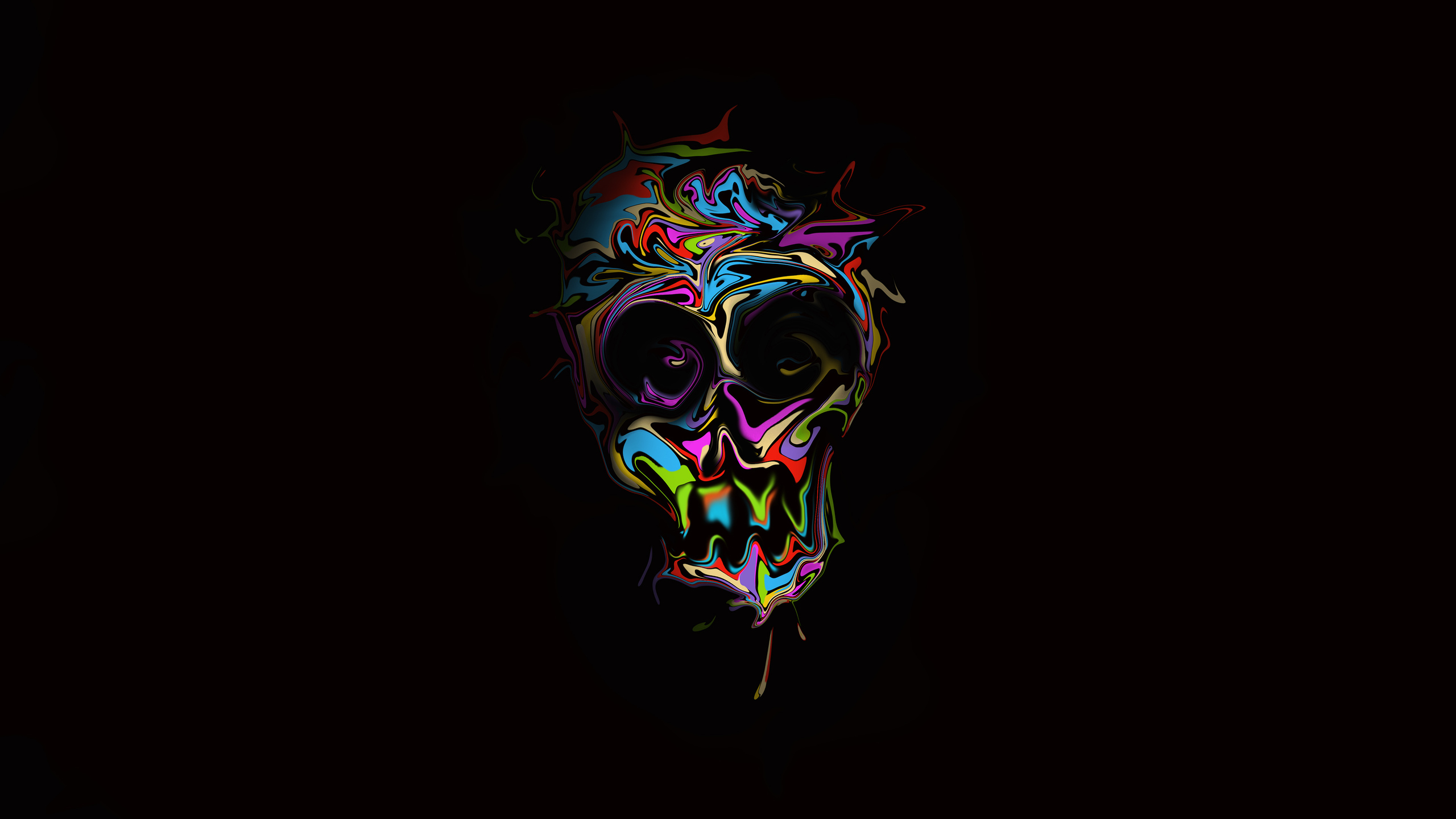 2560x1440 Colorful Skull Dark Art 4k, Desktop