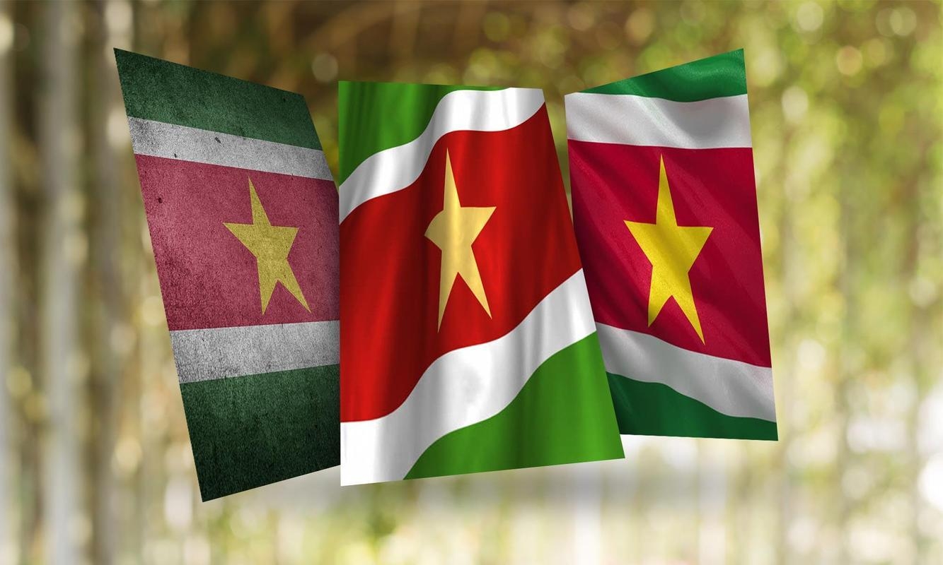 1340x800 Suriname Flag Wallpaper for Android, Desktop