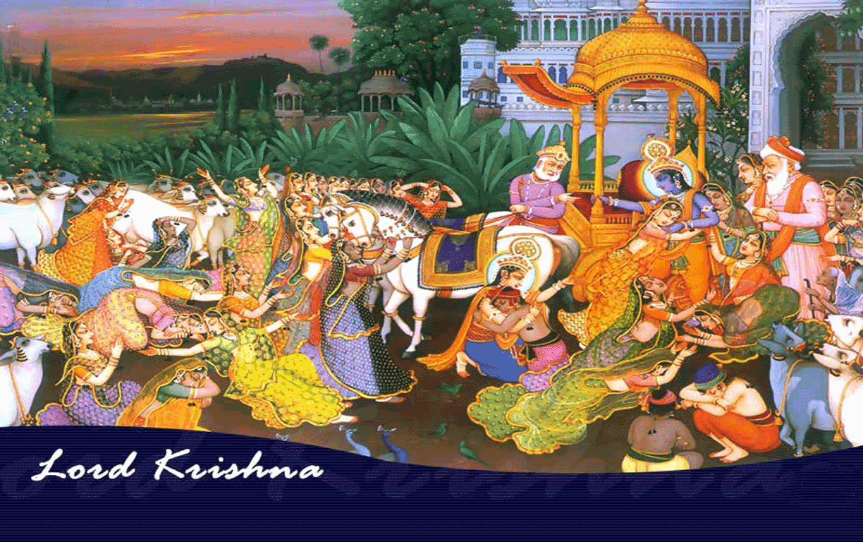 1230x770 Hindu God Wallpaper: Lord Krishna Virat Swaroop Wallpaper, Desktop