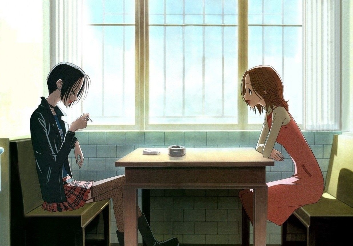 1240x870 Wallpaper, anime girls, classroom, Nana Osaki, interior design, Nana Komatsu, NANA anime, conversation, Desktop