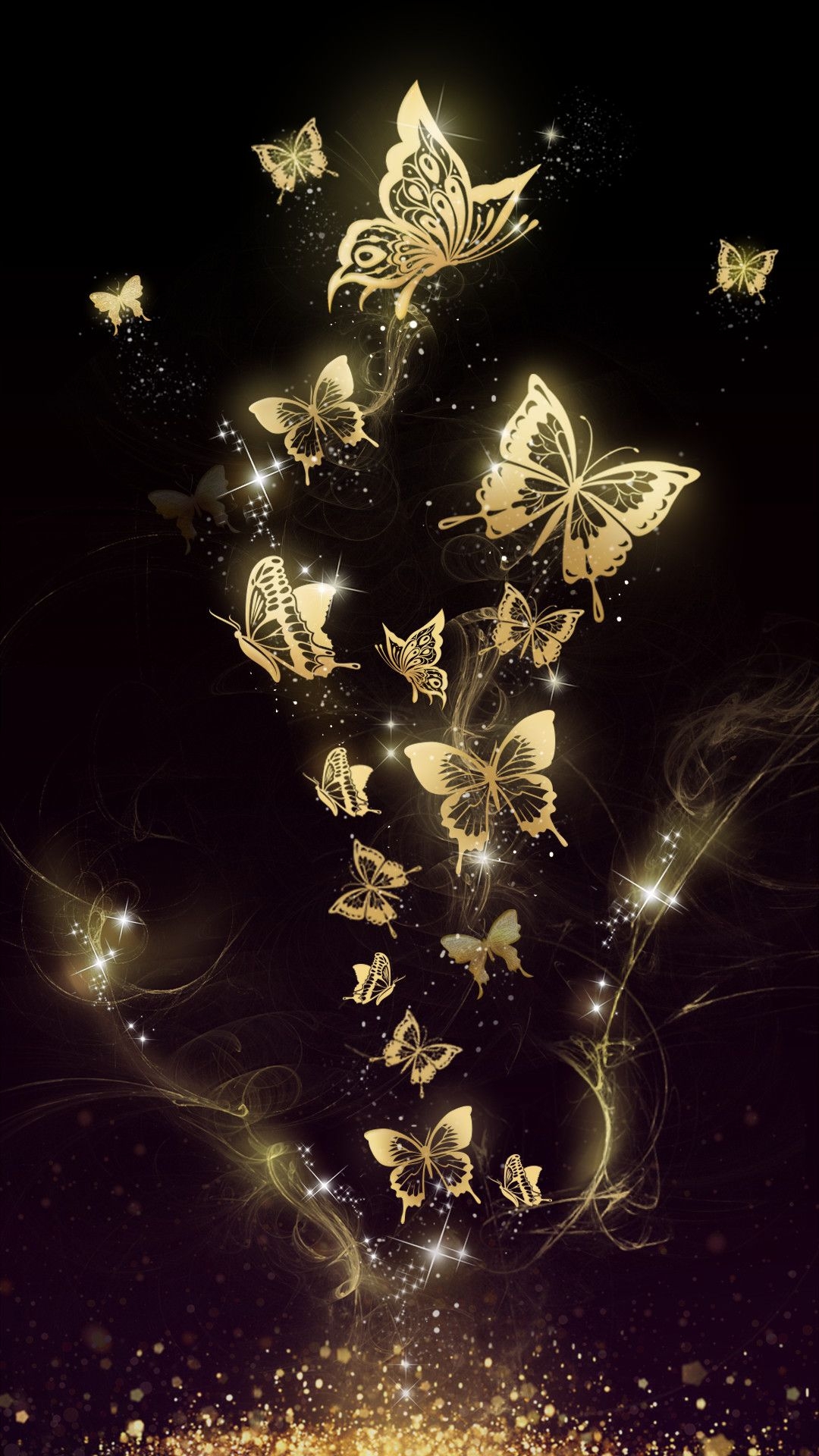 1080x1920 Black Butterfly Background Wallpaper, Phone