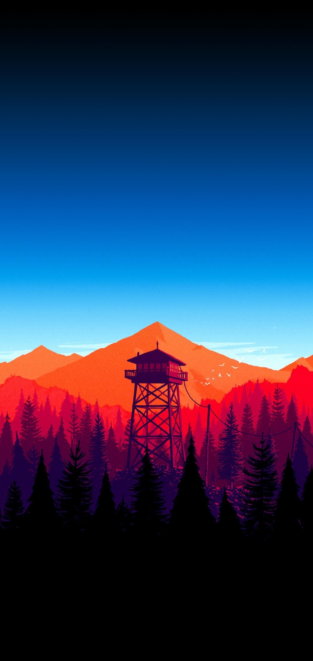 1300x2740 Firewatch also makes for an awesome wallpaper. Minimal wallpaper, Mobile wallpaper, HD phone wallpaper, Phone