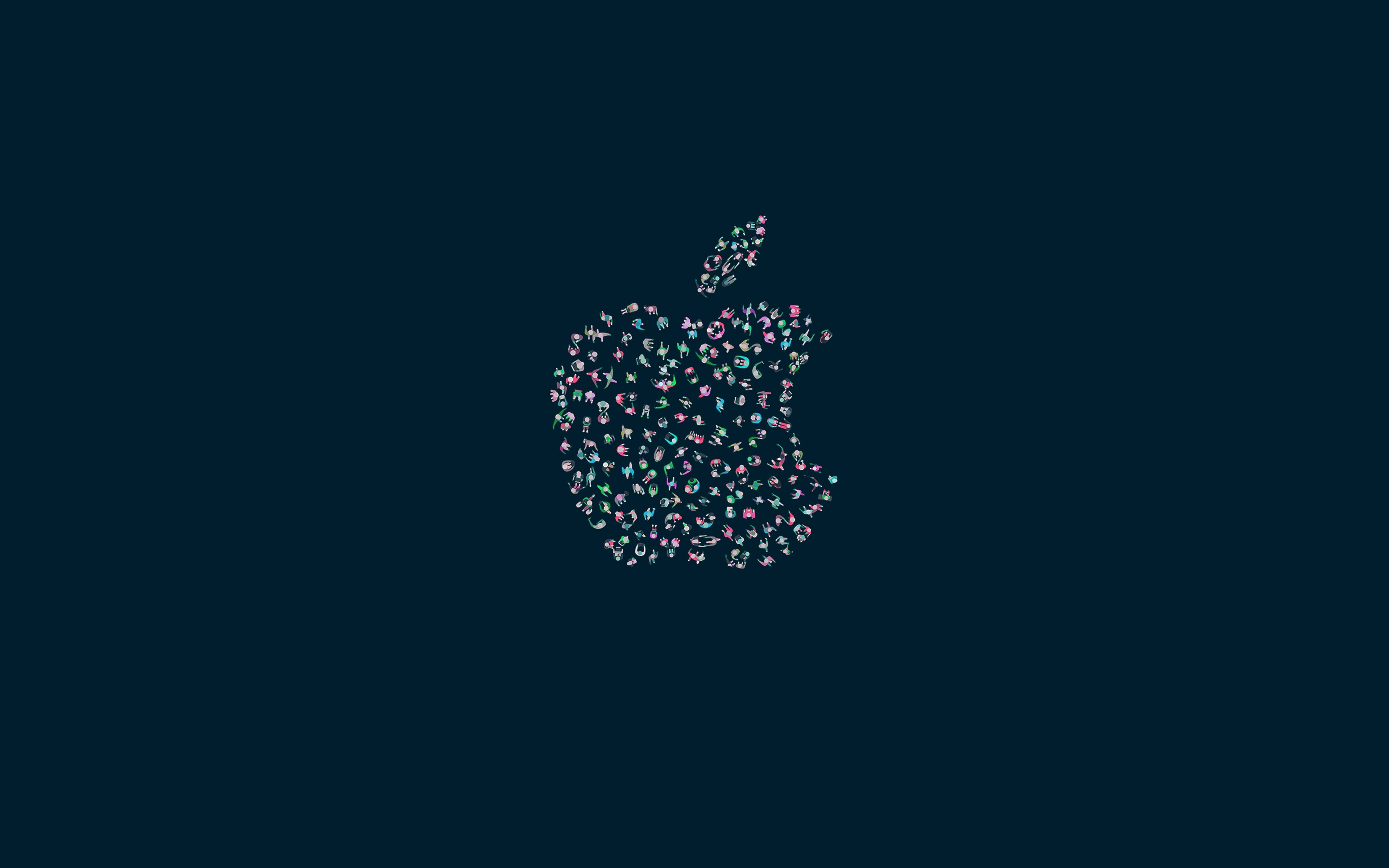 3840x2400 Wwdc Apple Logo Dark Blue Minimal Illustration Art Wallpaper, Desktop