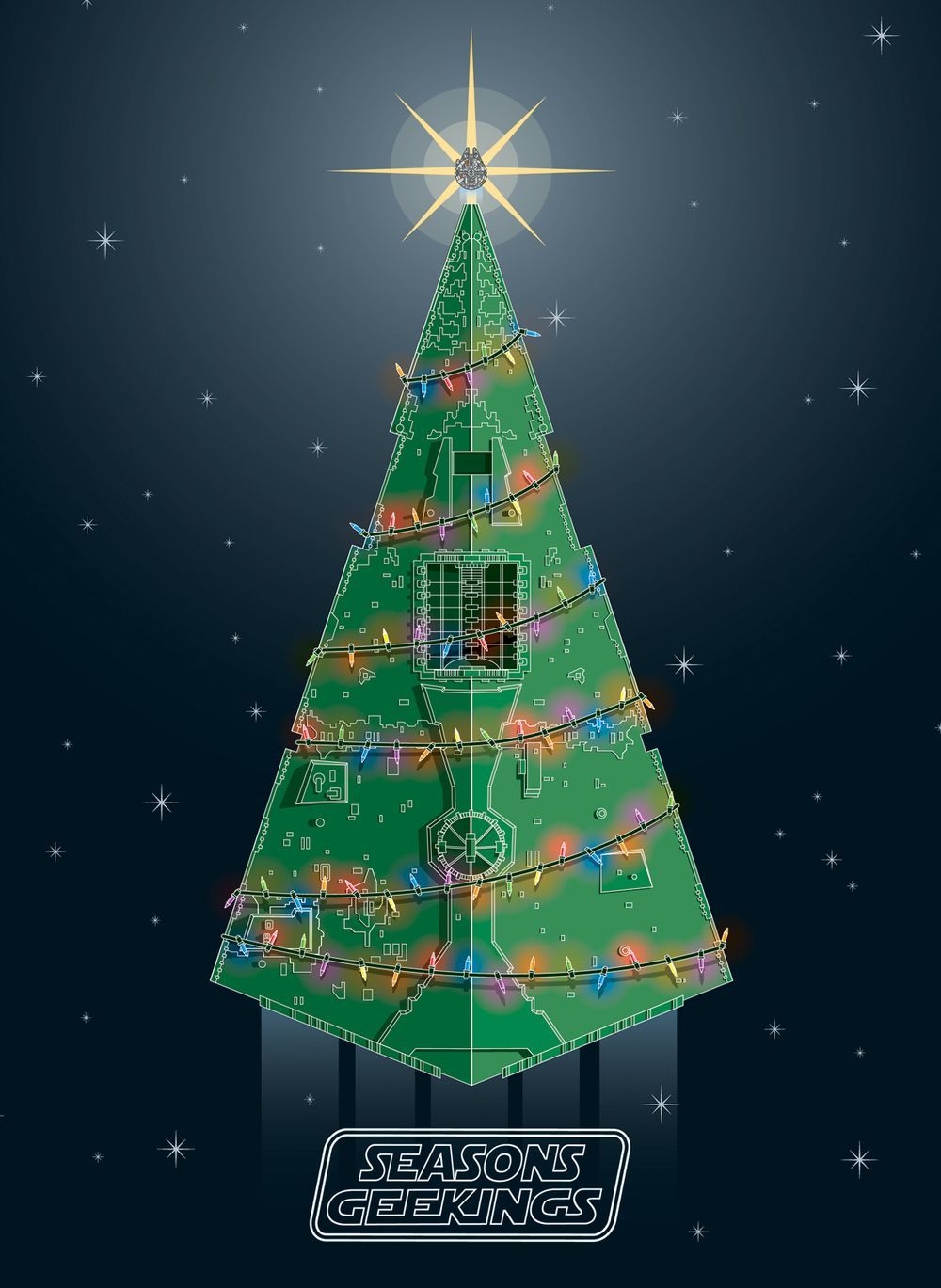 1000x1370 STAR WARS Christmas Card Destroyer Christmas Tree. Star wars christmas, Star wars art, Star wars wallpaper, Phone