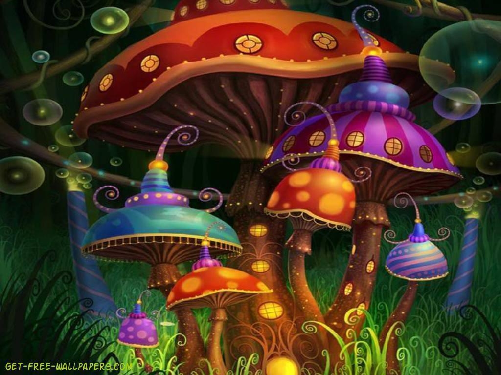 1030x770 Trippy Mushrooms Wallpaper, Desktop