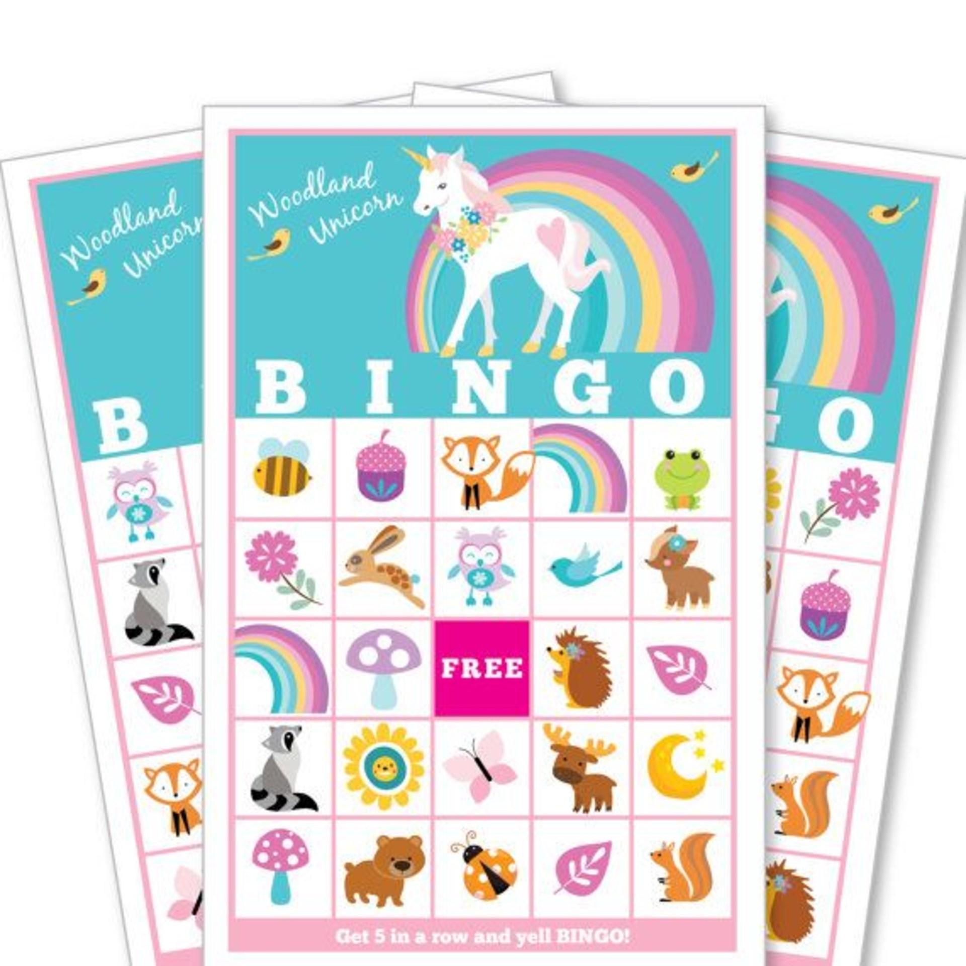 1920x1920 Woodland Unicorn BINGO Game Kid's Printable, Phone