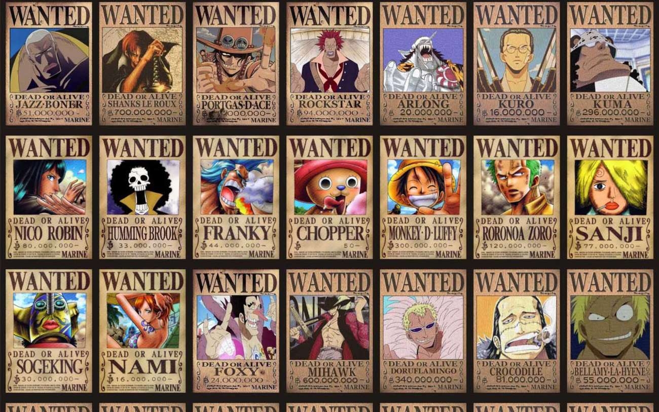 1300x820 One Piece Wanted Posters Piece Characters Wanted Poster, Desktop