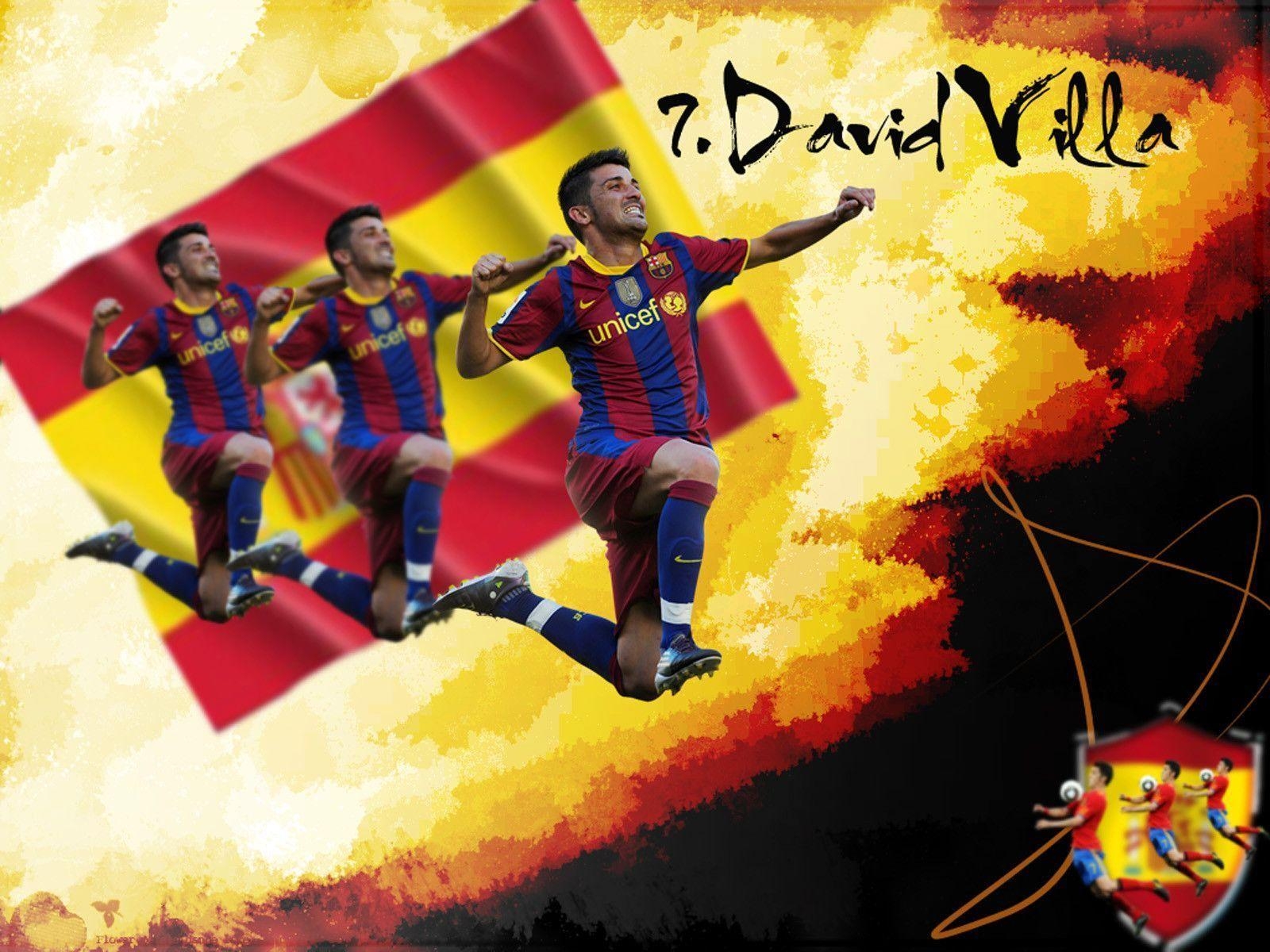 1600x1200 David Villa Spain Flag wallpaper, Desktop