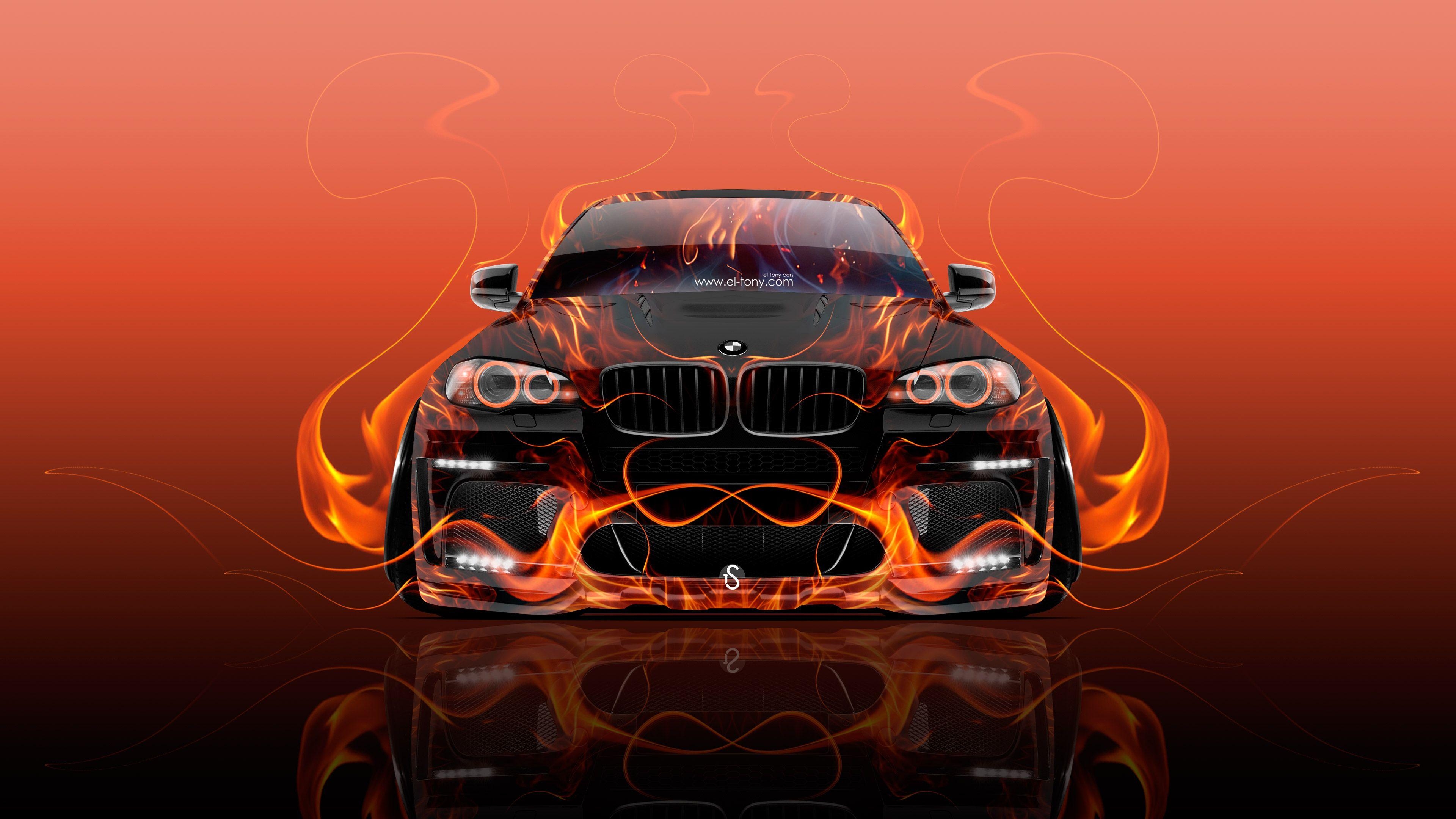 3840x2160 BMW X6 Front Fire Abstract Car 2015 Wallpaper el Tony Cars. INO, Desktop