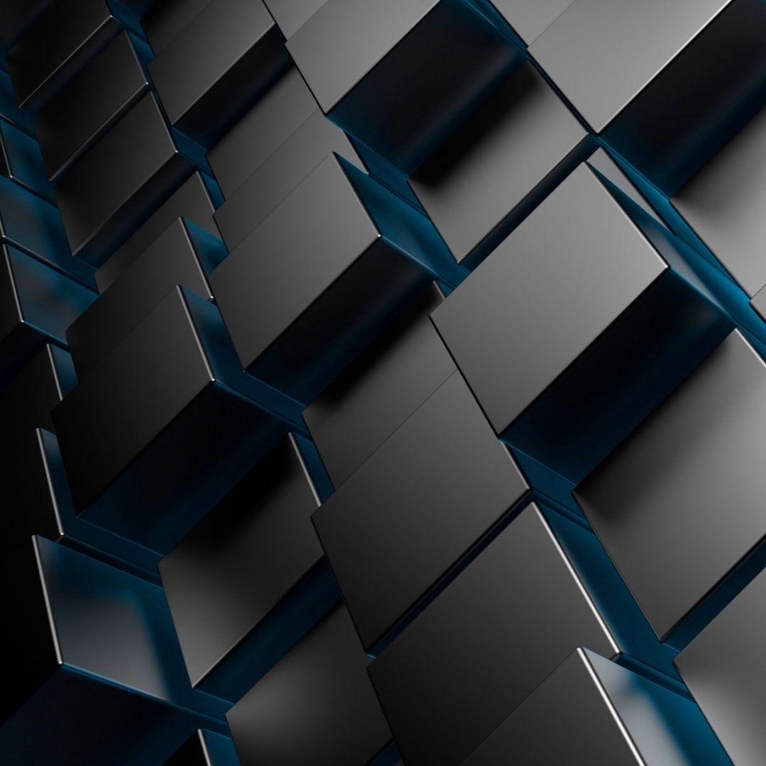 1080x1080 3D Metal Cubes 4K Full HD Desktop Wallpaper, Phone