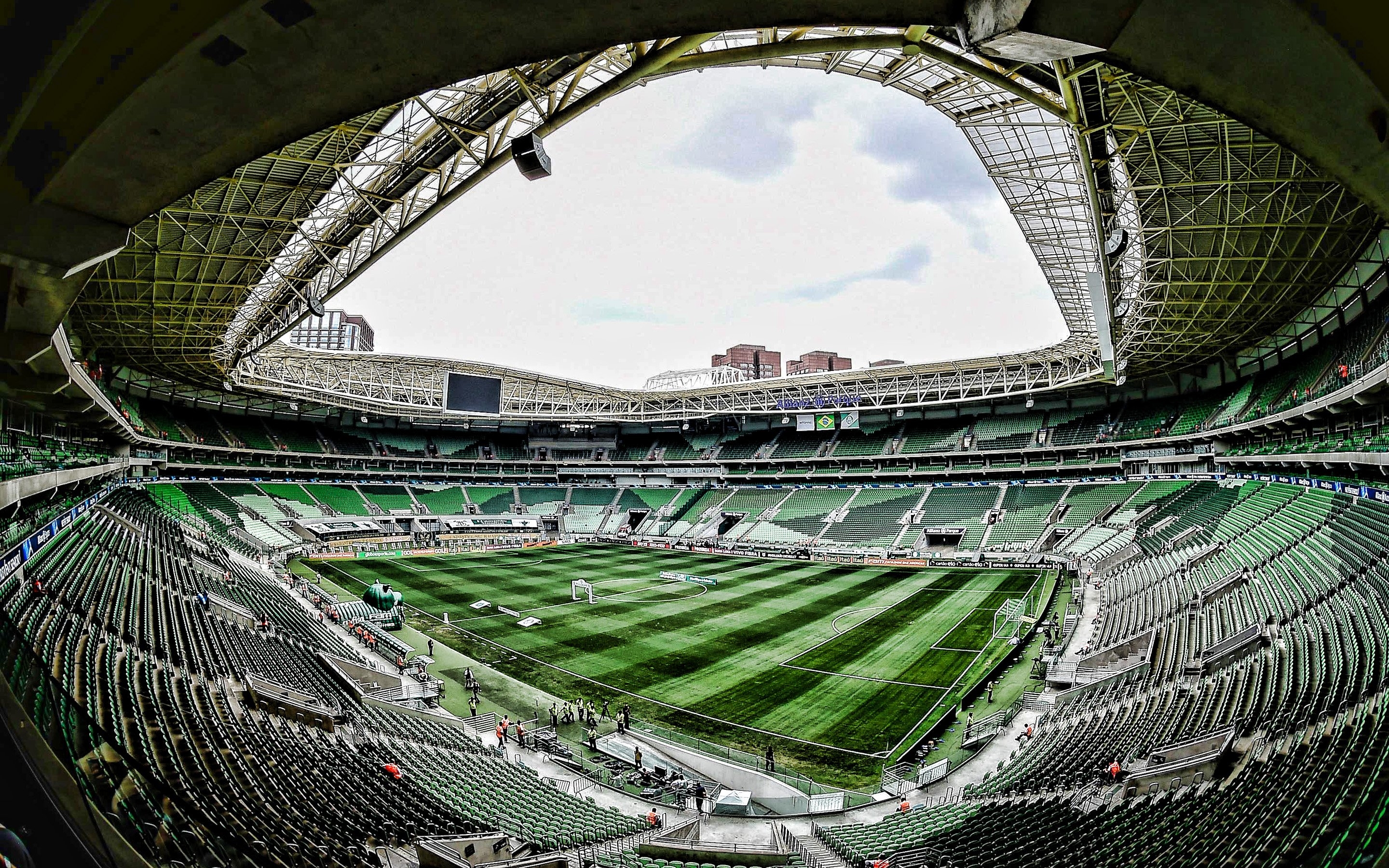 2880x1800 Download wallpaper Allianz Parque, empty stadium, Palmeiras Stadium, HDR, Sao Paulo, soccer, football stadium, Palmeiras arena, Brazil, SE Palmeiras, brazilian stadiums for desktop with resolution. High Quality HD picture wallpaper, Desktop