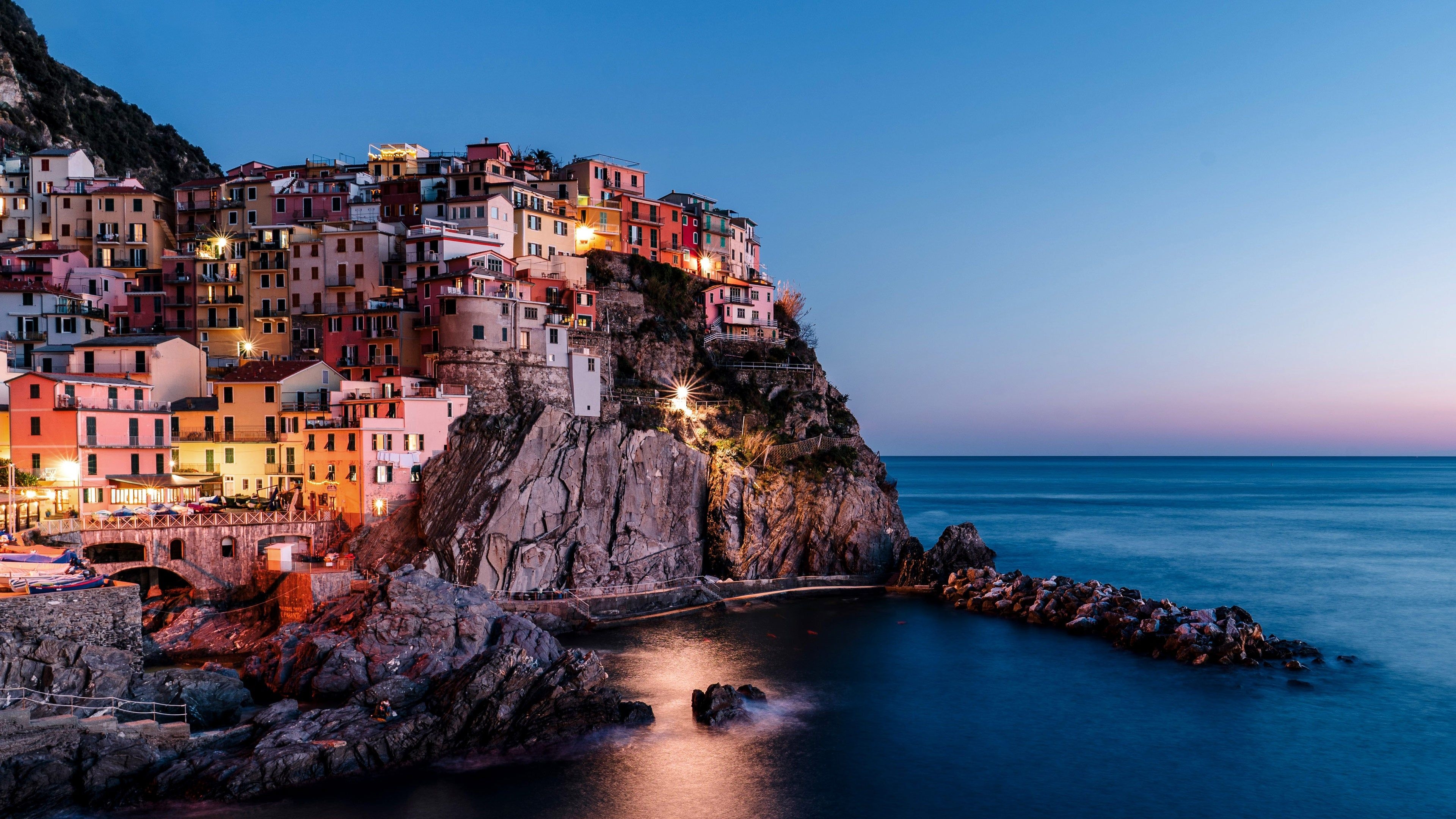 3840x2160 Small Town Manarola in Cinque Terre Italy 4K wallpaper, Desktop