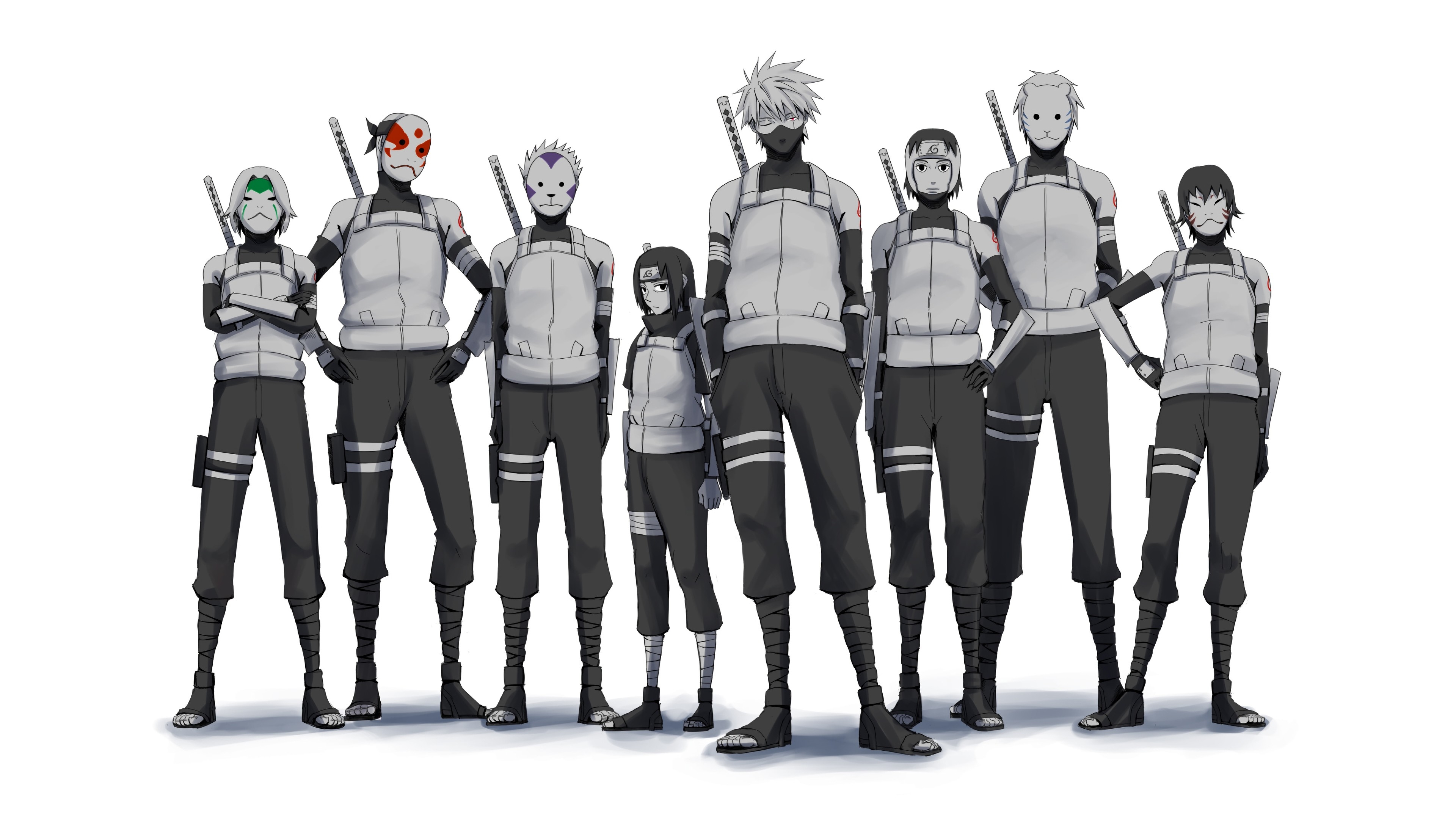 3840x2160 Anbu, Squad, Kakashi, Itachi, Yamato, 4k, Desktop