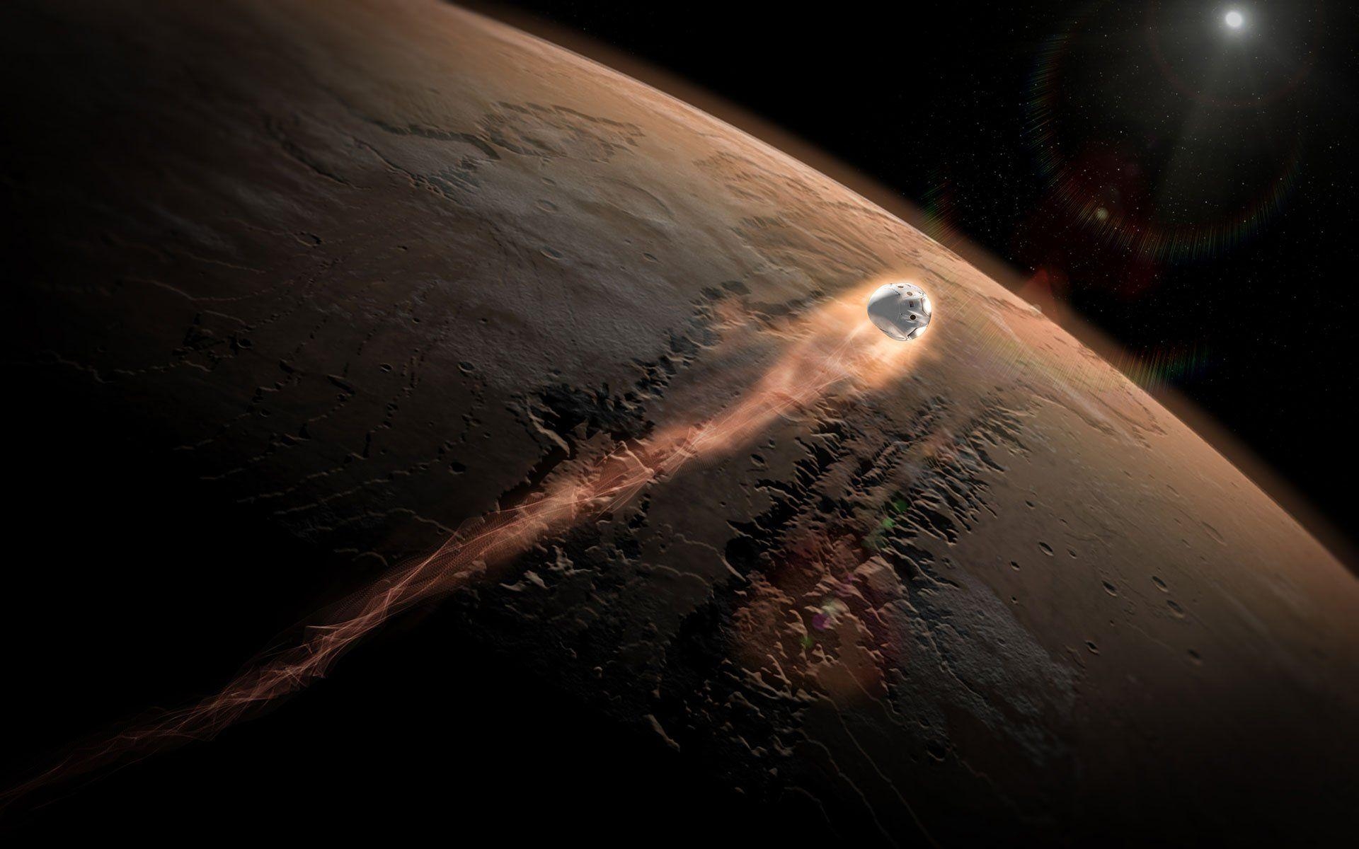 1920x1200 SpaceX's Dragon Enters Mars' Atmosphere, Desktop