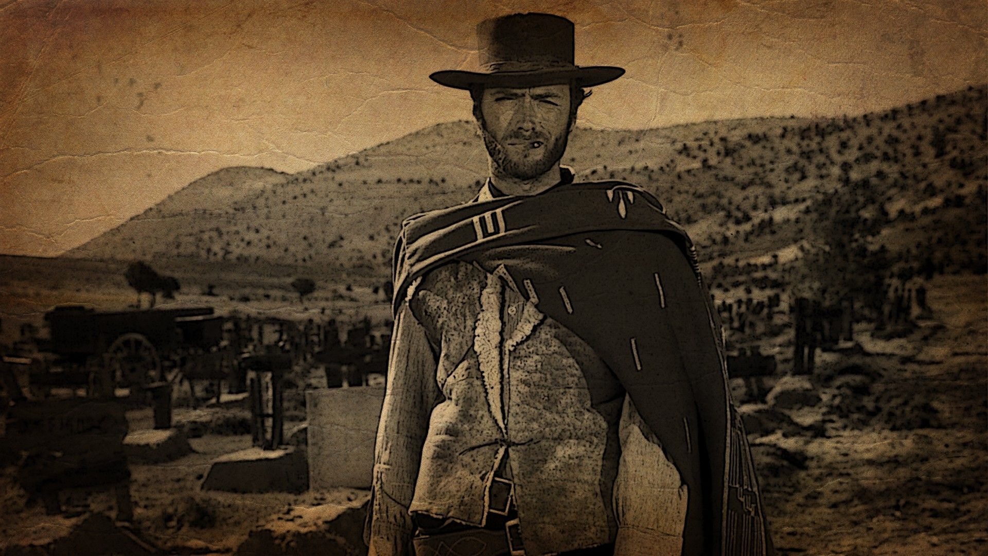 1920x1080 clint eastwood western sepia.coolwallpaper.me, Desktop