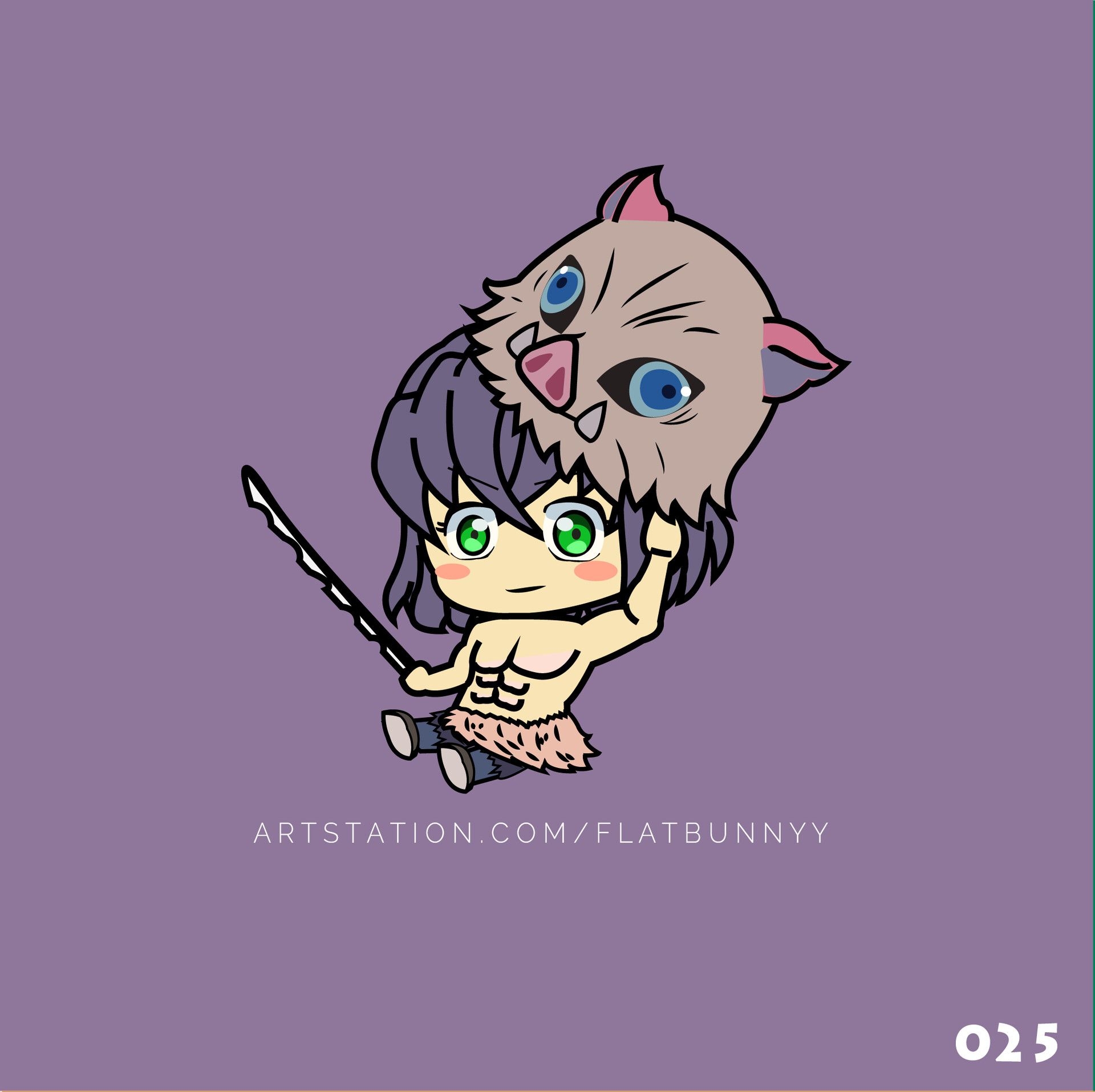 1920x1920 Inosuke chibi, Flat bunnyy, Desktop