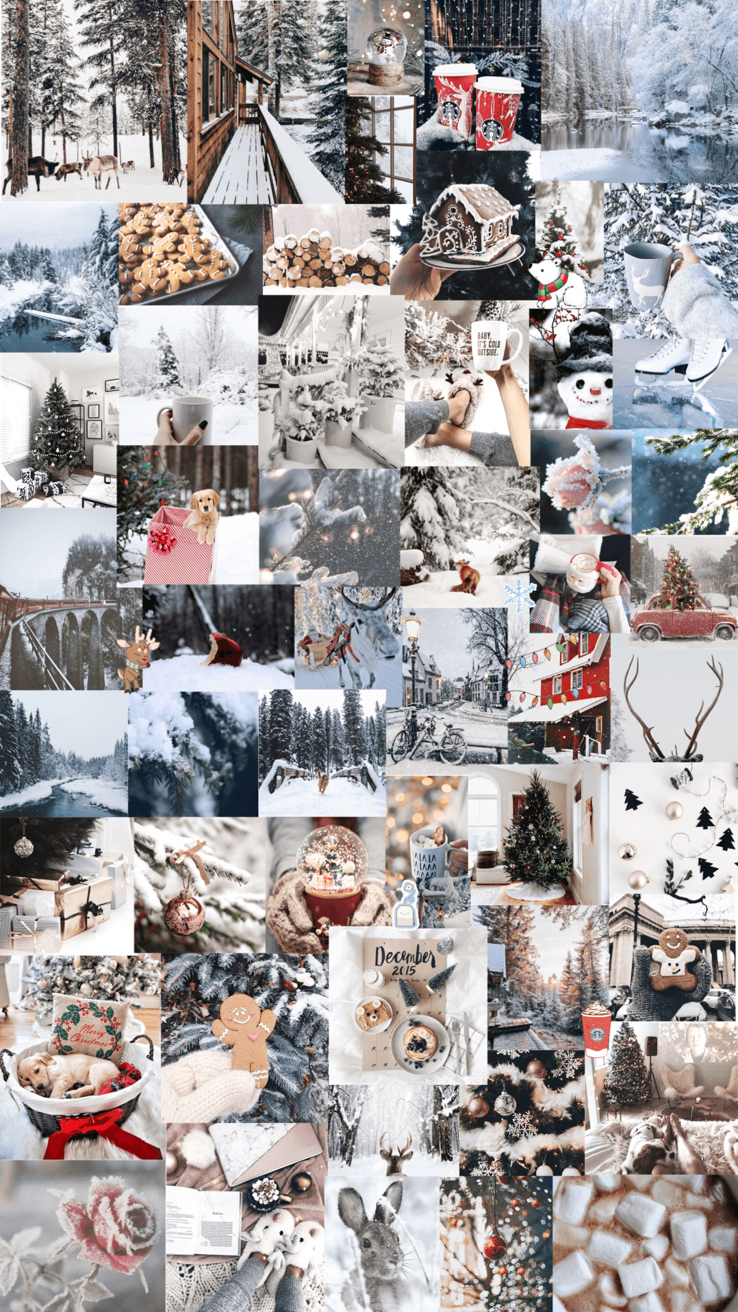 1080x1920 winter aesthetic background. Christmas collage, Winter wallpaper, Christmas wallpaper, Phone